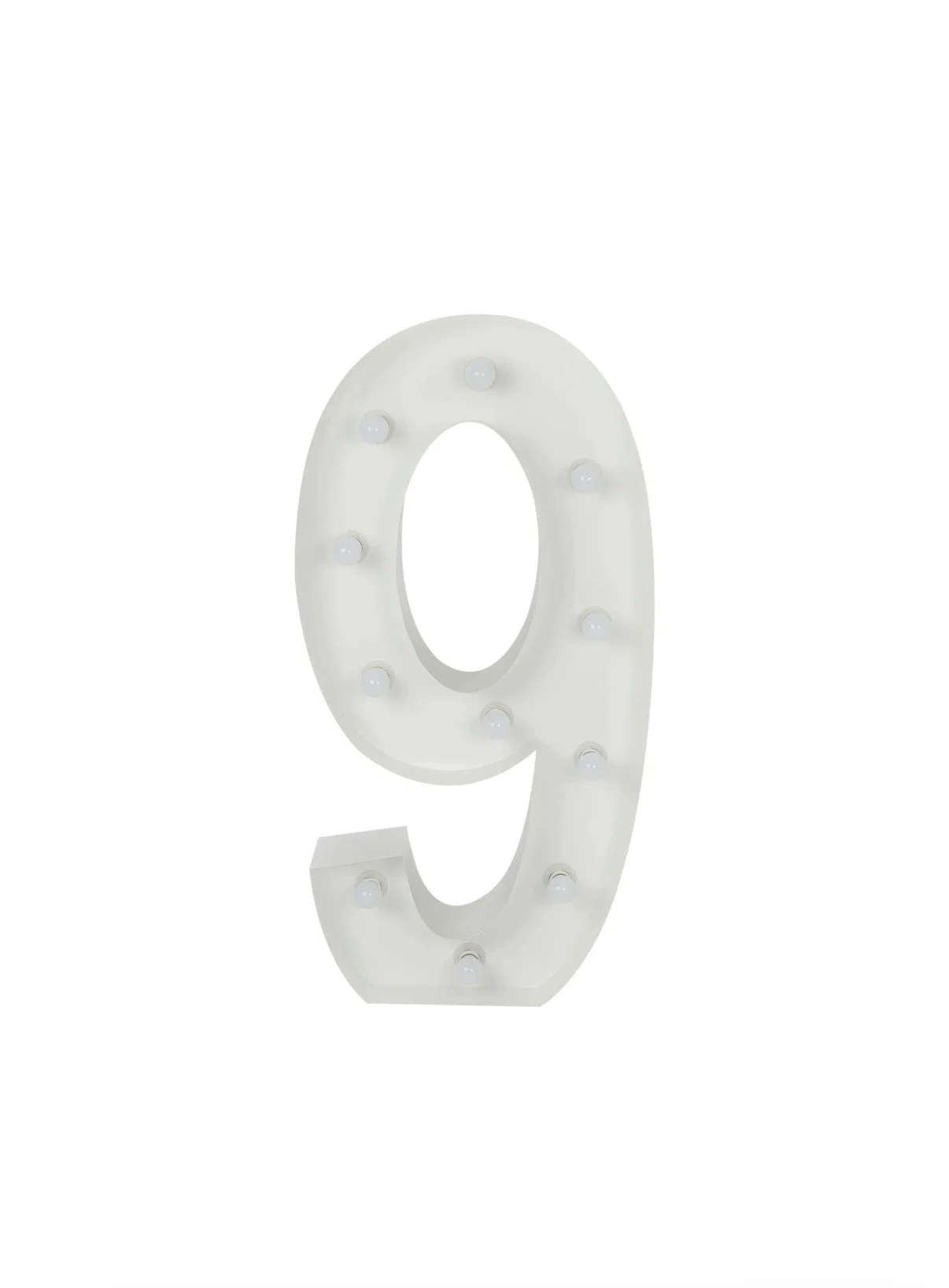 4-Foot Metal Light-Up Marquee Number 9