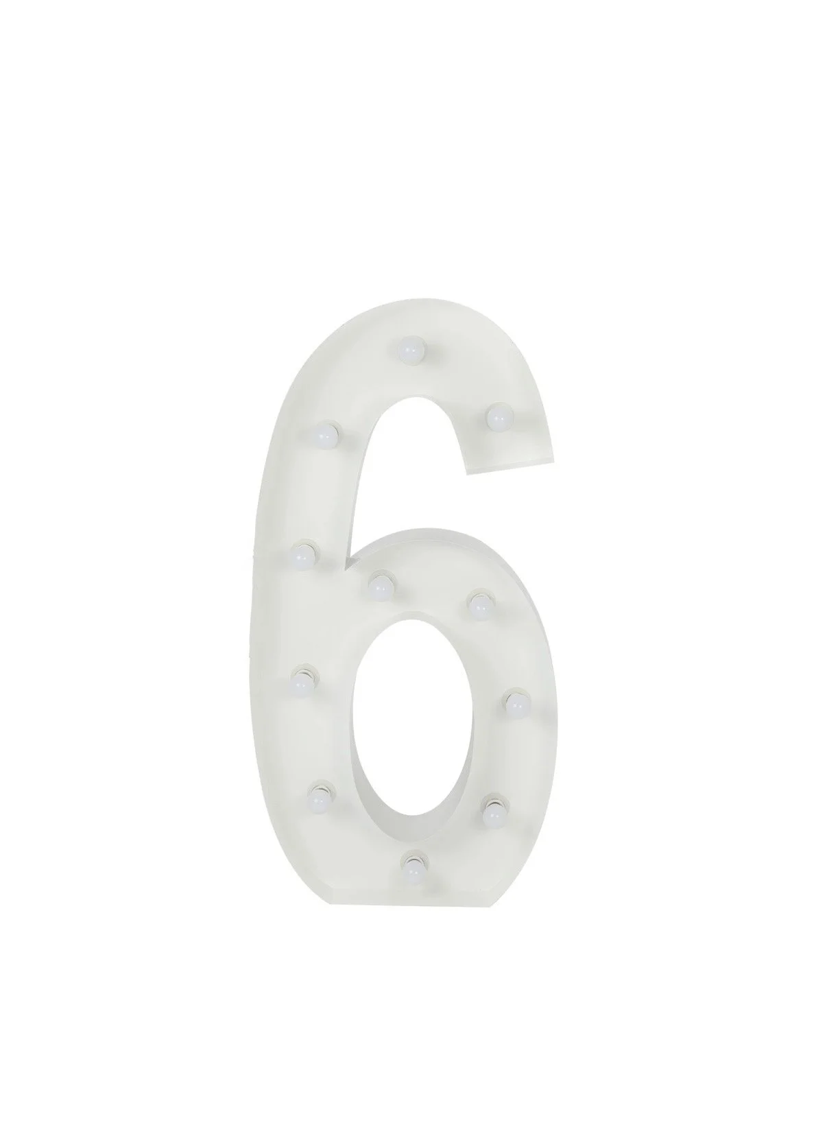 4-Foot Metal Light-Up Marquee Number 6