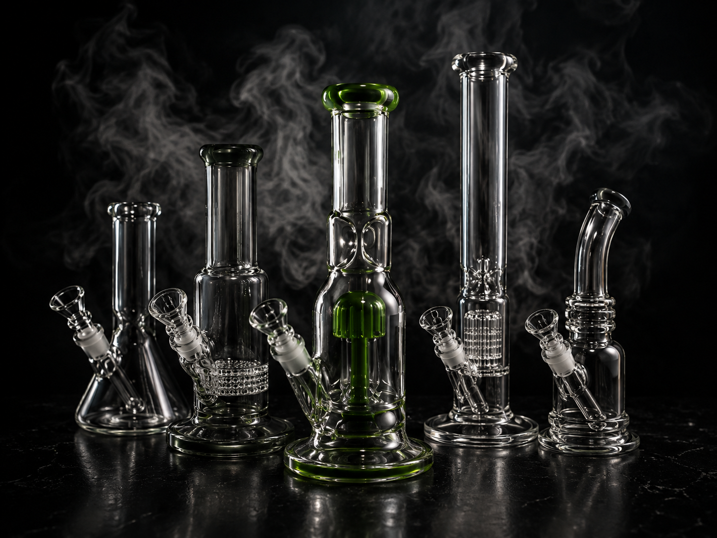 Glass water pipes and bongs available at Cave Smoke Shop in Durham NC