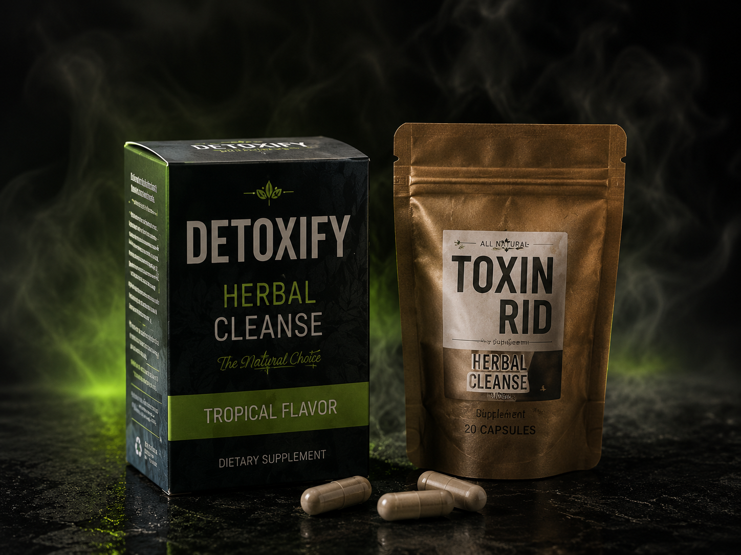 Detox drinks, herbal cleanse capsules and detox products available at Cave Smoke Shop
