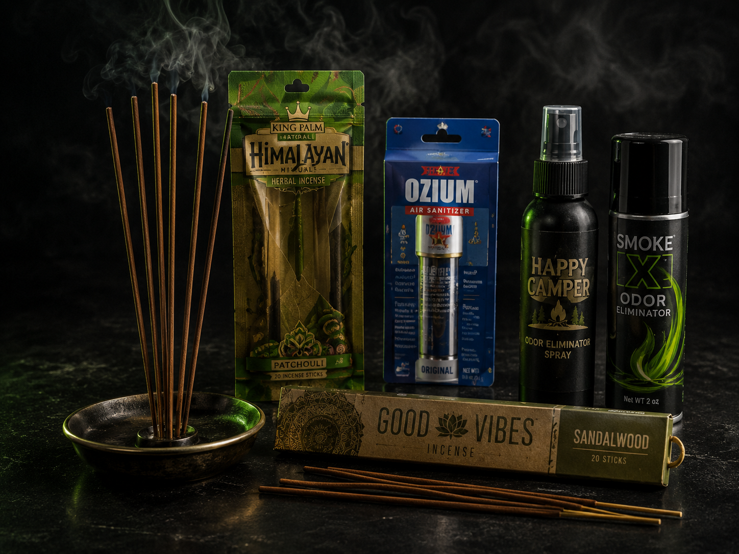 Incense, odor control sprays, candles and smoke odor eliminators available at Cave Smoke Shop