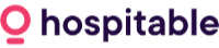 Hospitable logo with the word 'hospitable' in purple and pink colors.