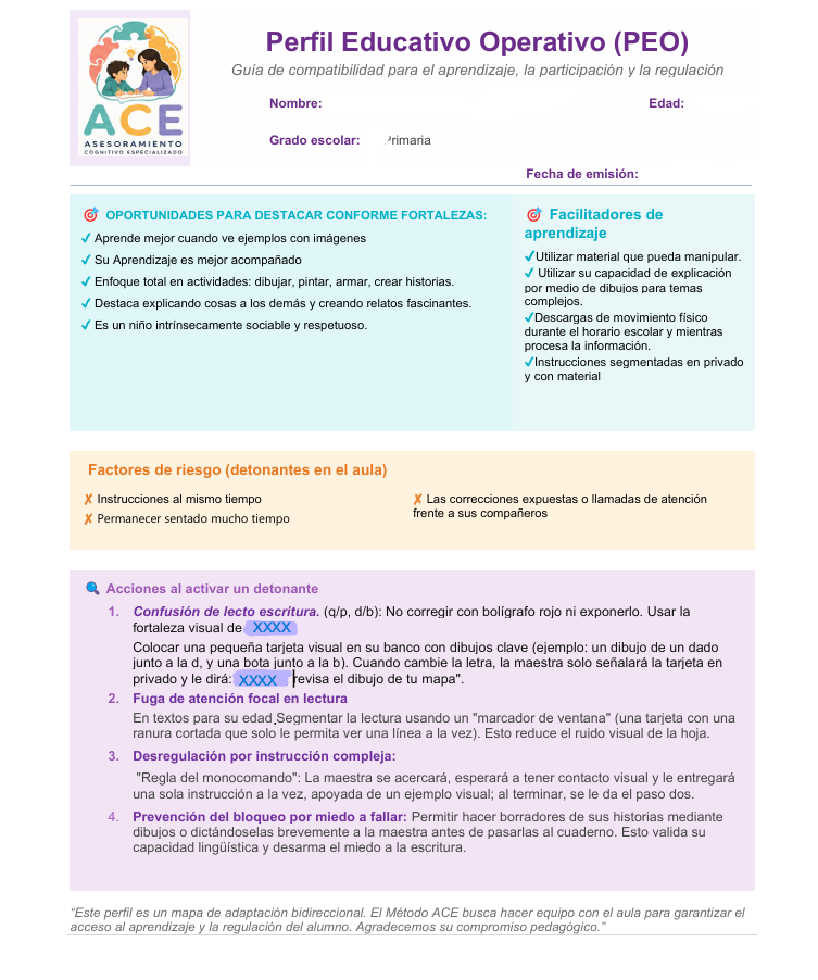 Perfil Educativo Operativo (PEO)