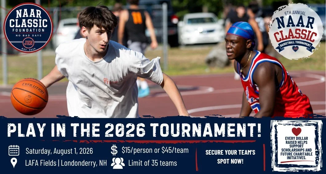 🏀 PLAYER REGISTRATION IS OPEN!

The 6th Annual Naar Classic is back on August 8, 2026, and we're looking for players ready to compete for a great cause.

Join us for a day of basketball, community, and fundraising as we work to support the Jacob Naa