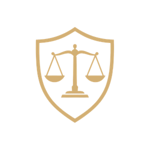 Escudo con balanza de justicia en el centro