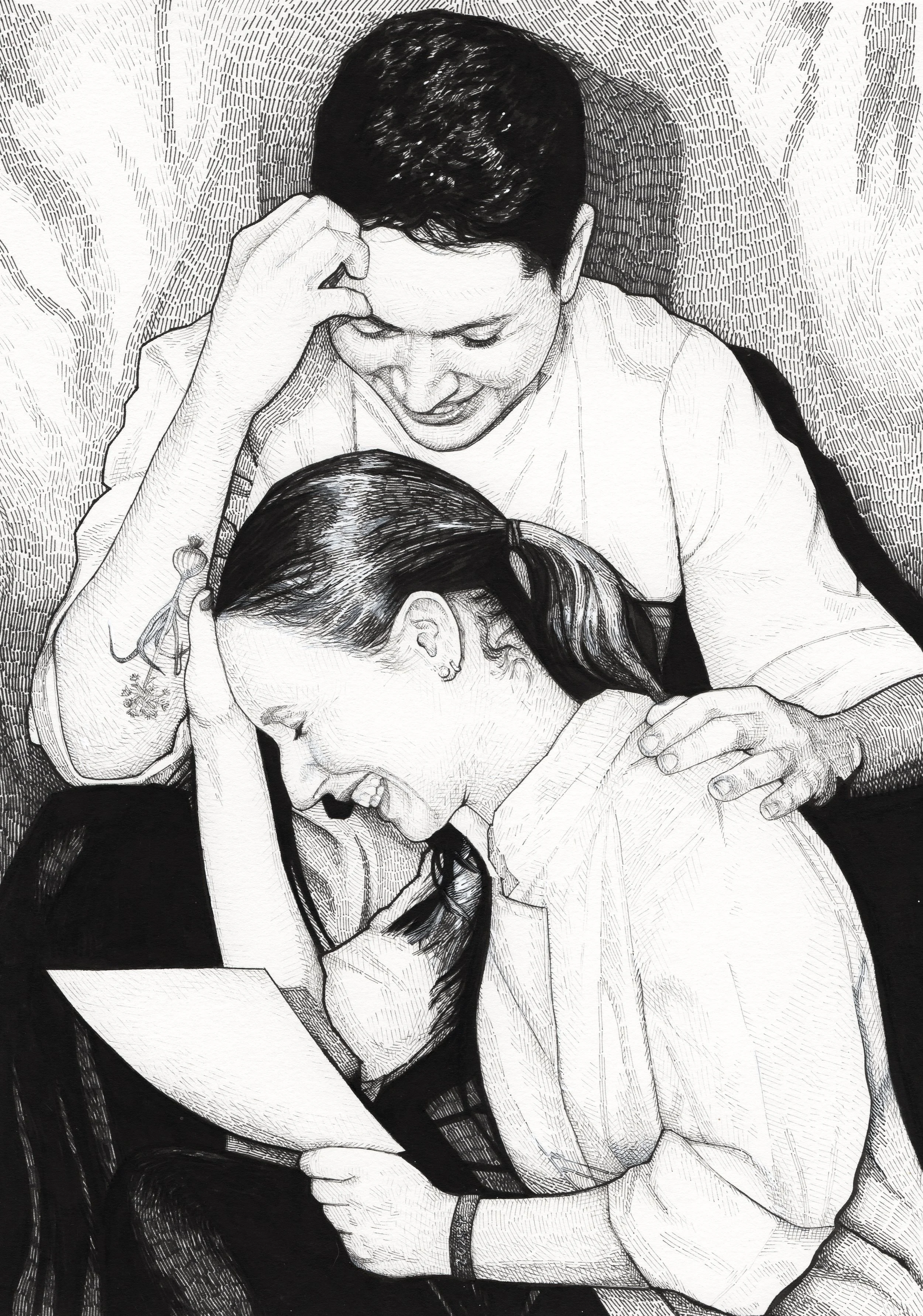 ‘Maria and Cristian’ Ink on paper, 29,7x21cm, 2026.
