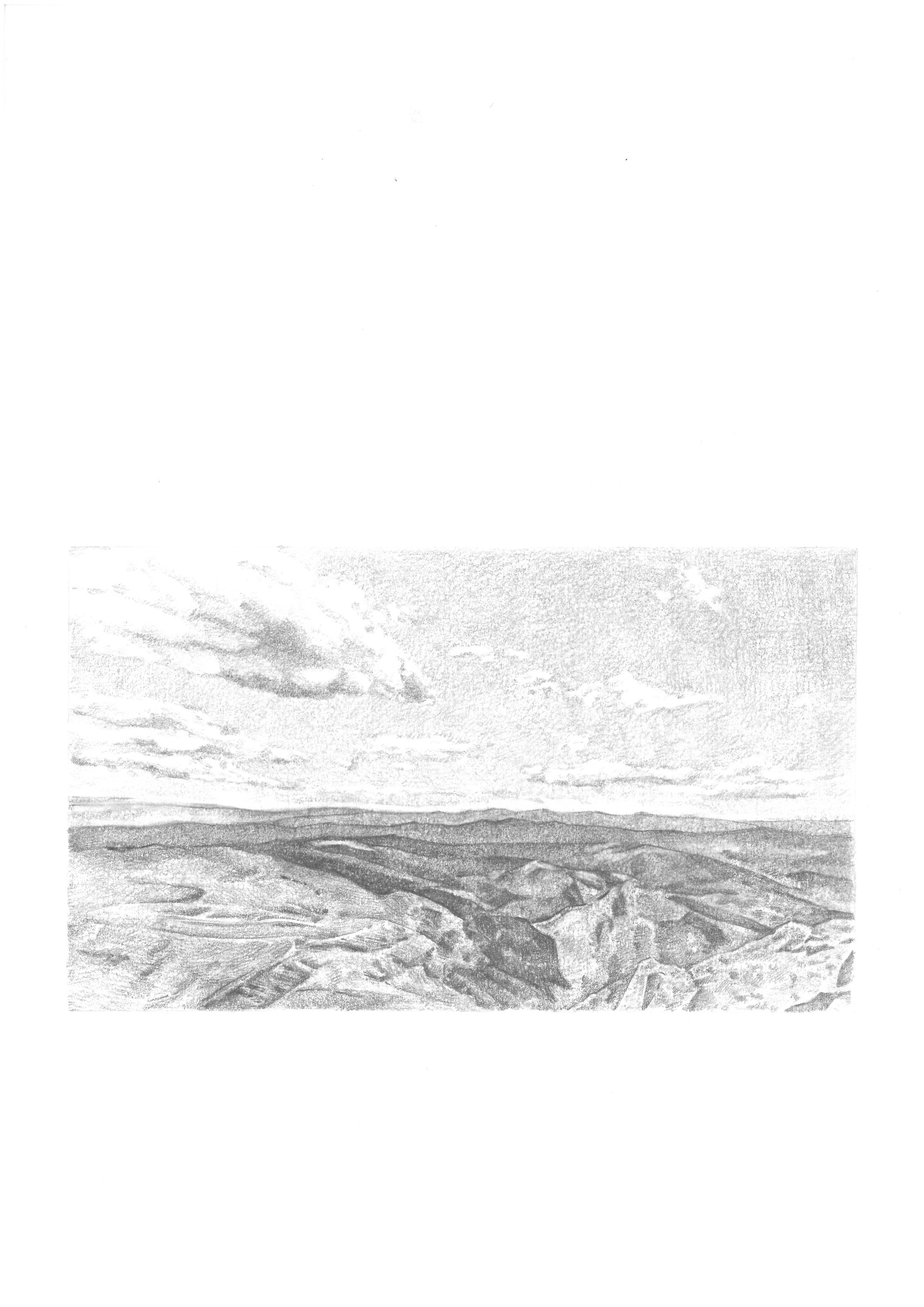 "Horizons who had lost their real coordinates" Graphite on paper, 29,7x21cm, 2016.