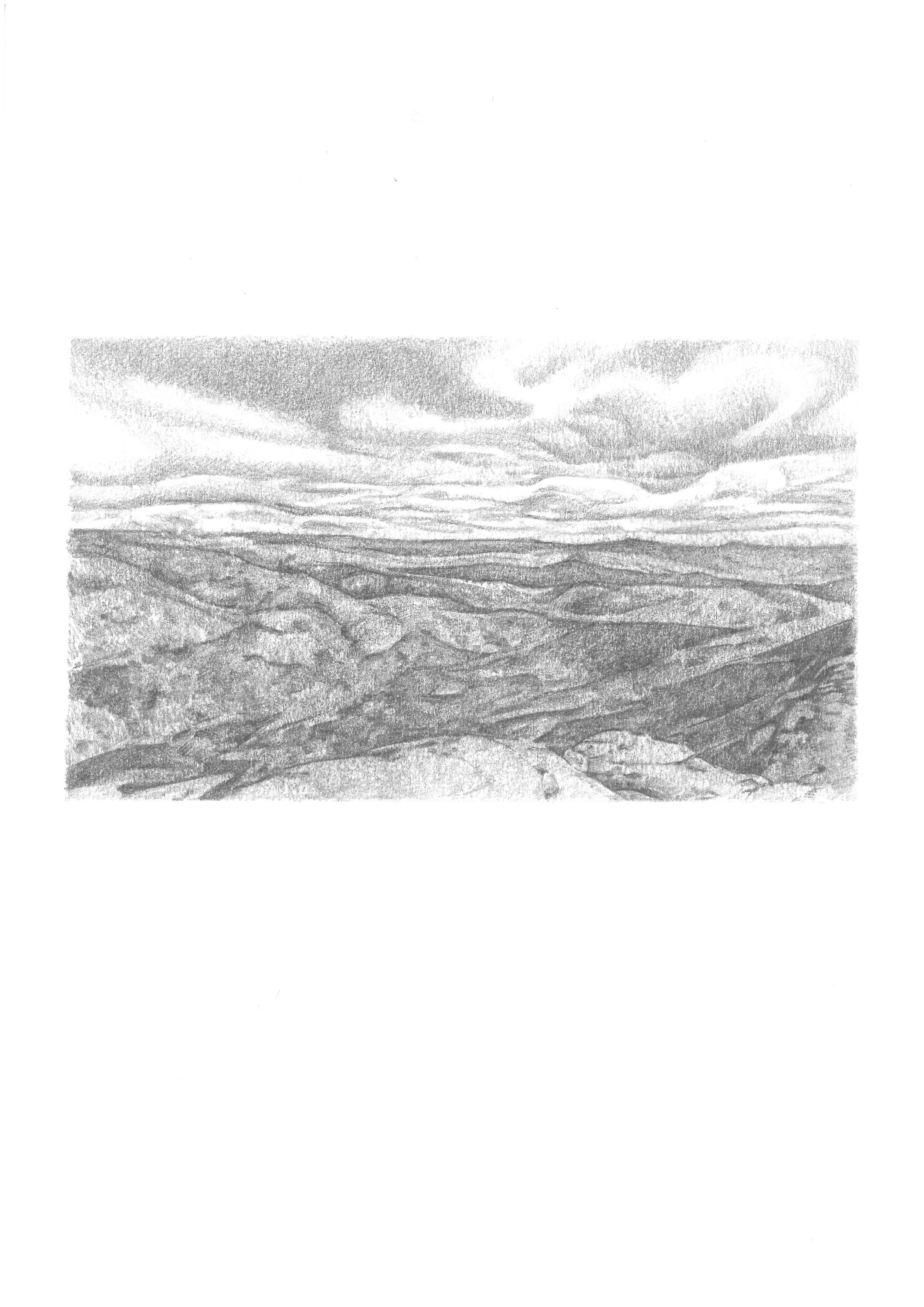 "Horizons who had lost their real coordinates" Graphite on paper, 29,7x21cm, 2016.