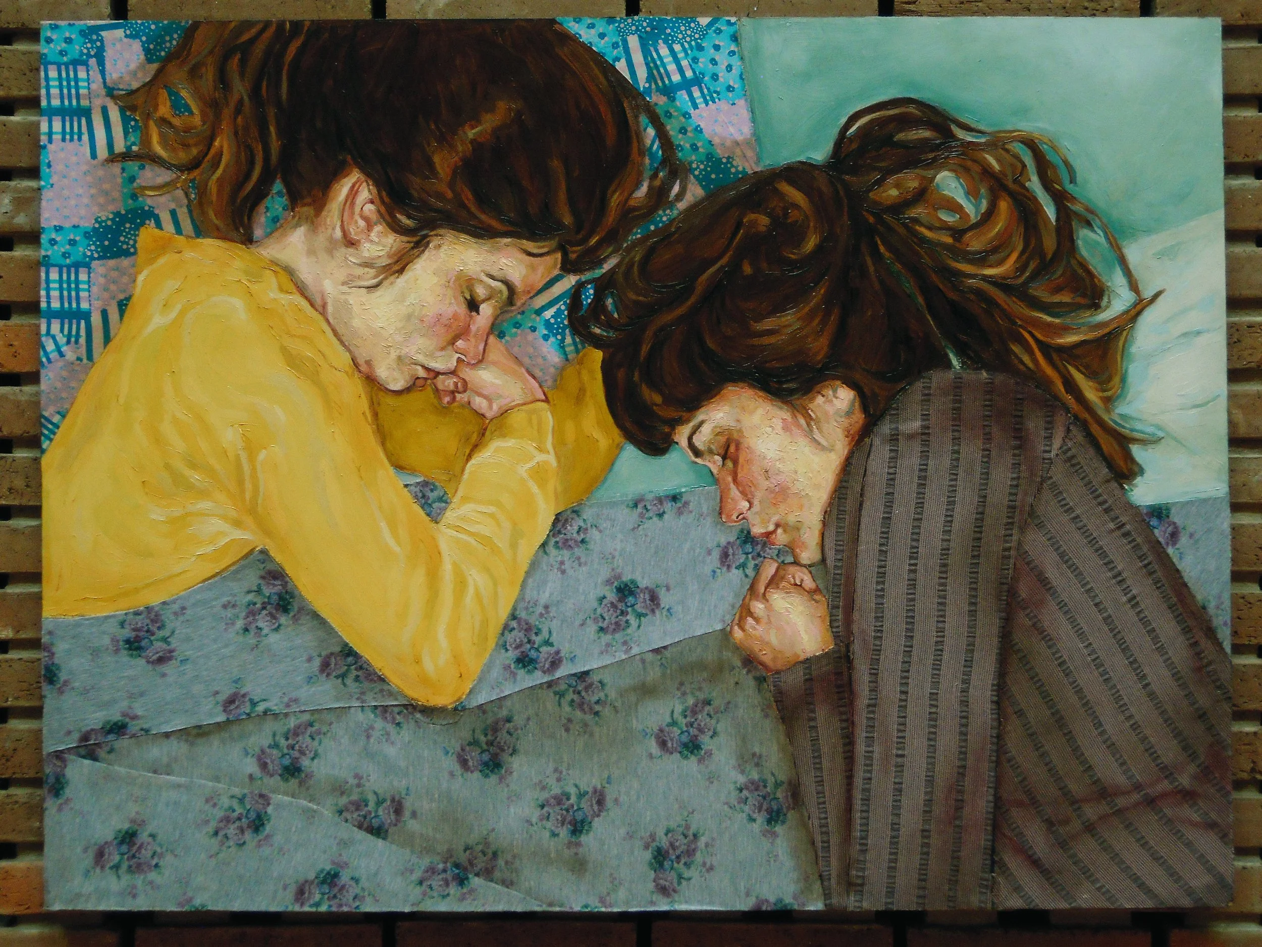 "Sleeping with myself" Oil on mdf, 90x130cm, 2013