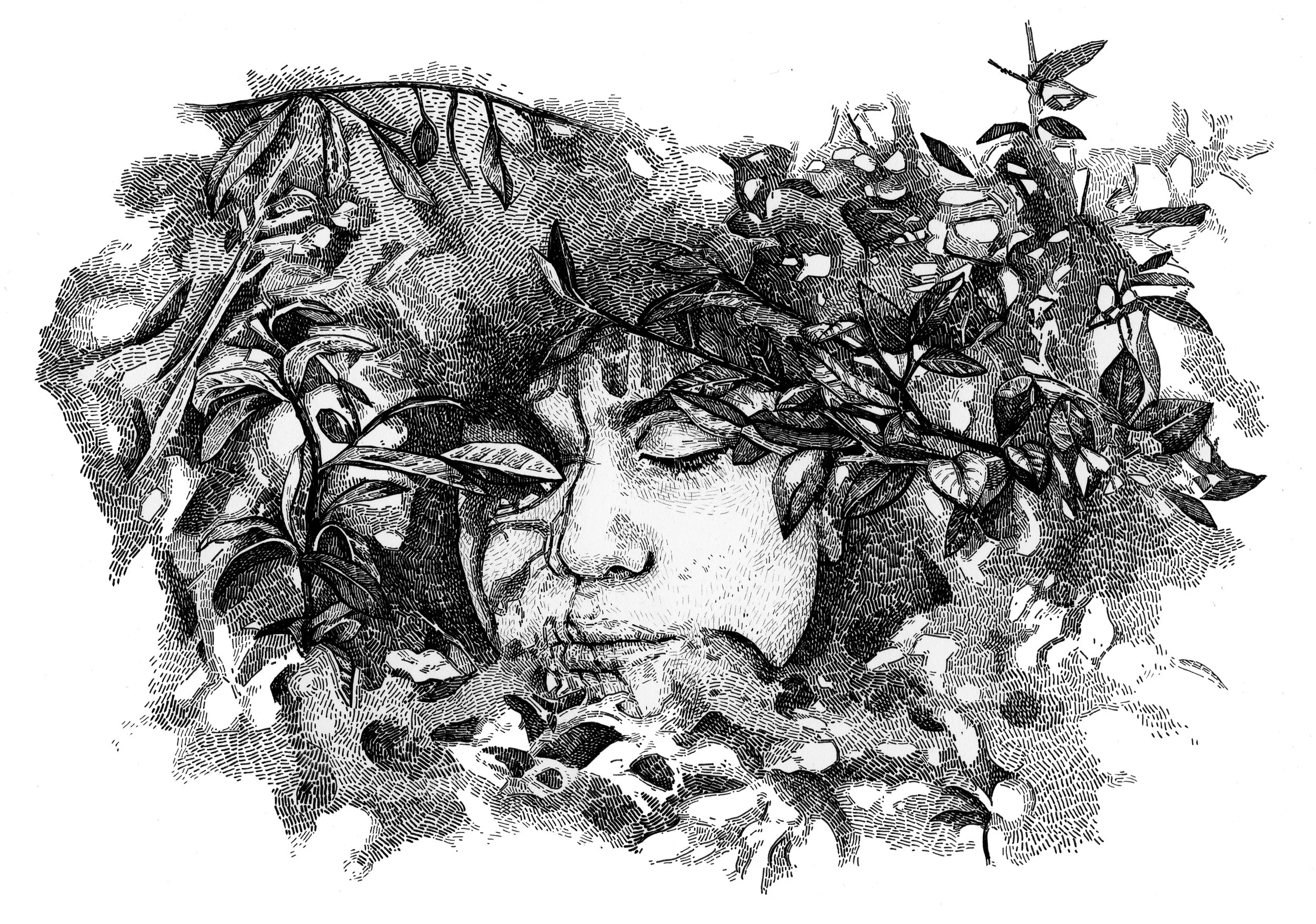 "Hidden" Ink on paper, 21x29,7cm, 2018