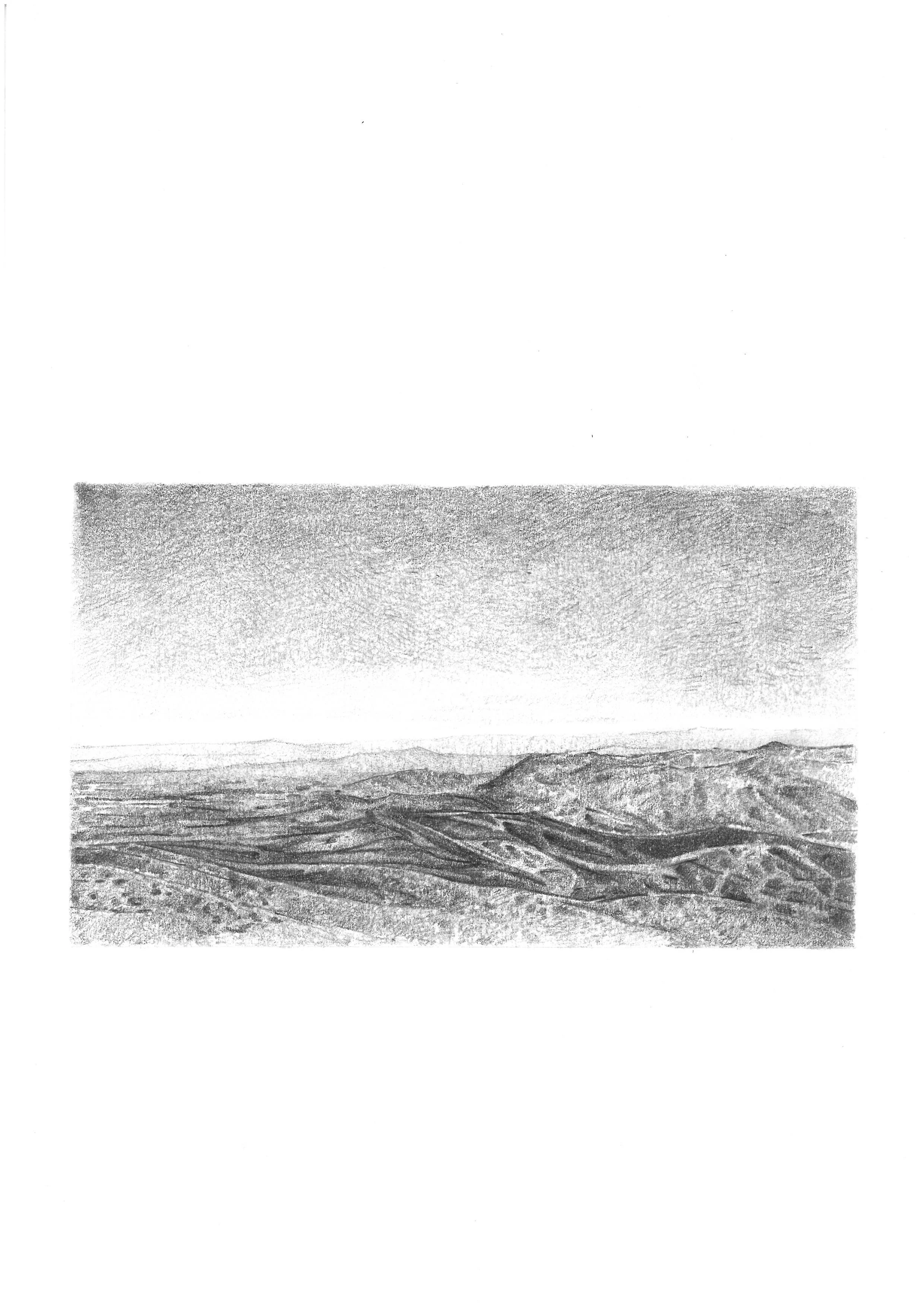 "Horizons who had lost their real coordinates" Graphite on paper, 29,7x21cm, 2016.