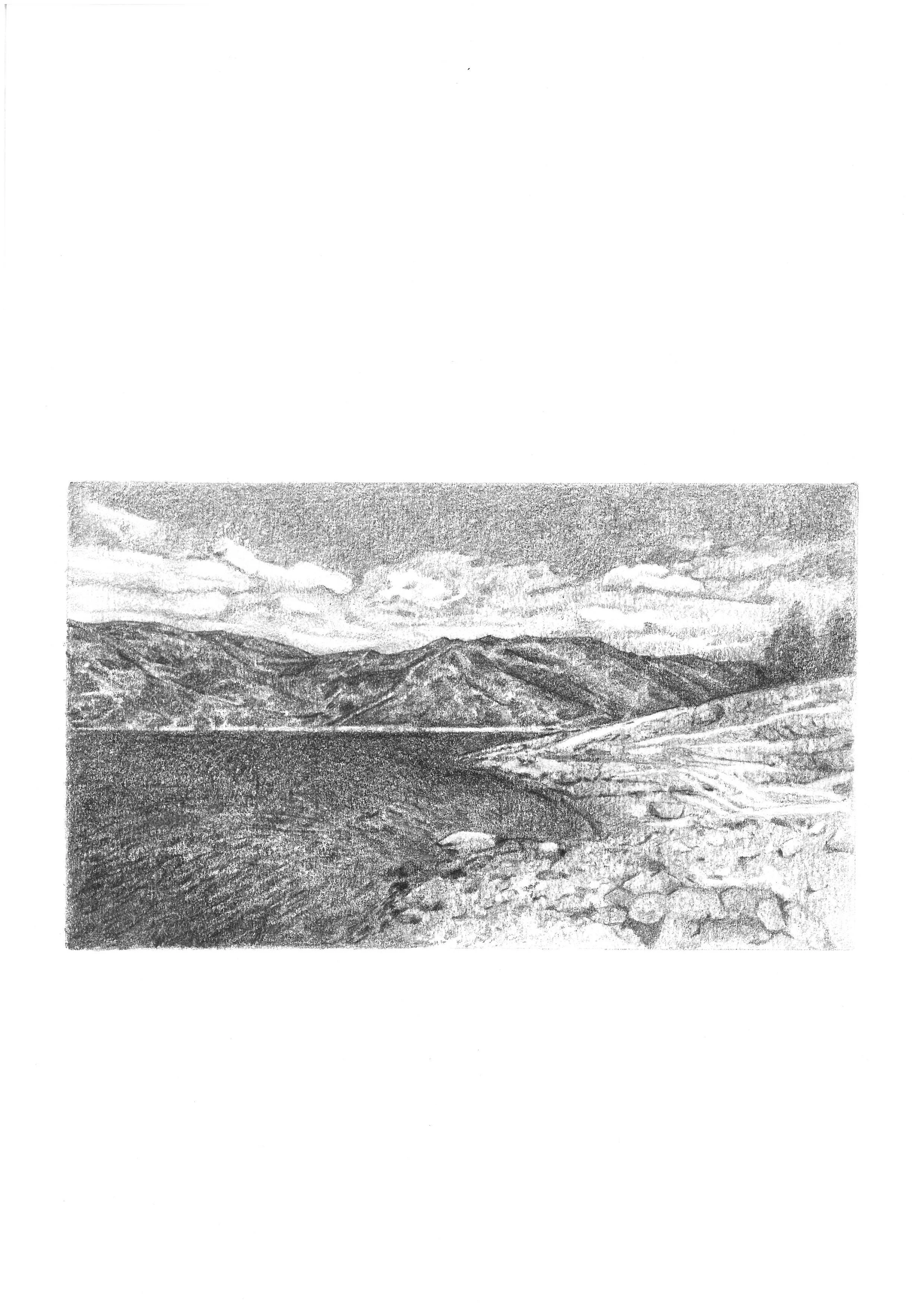 "Horizons who had lost their real coordinates" Graphite on paper, 29,7x21cm, 2016.