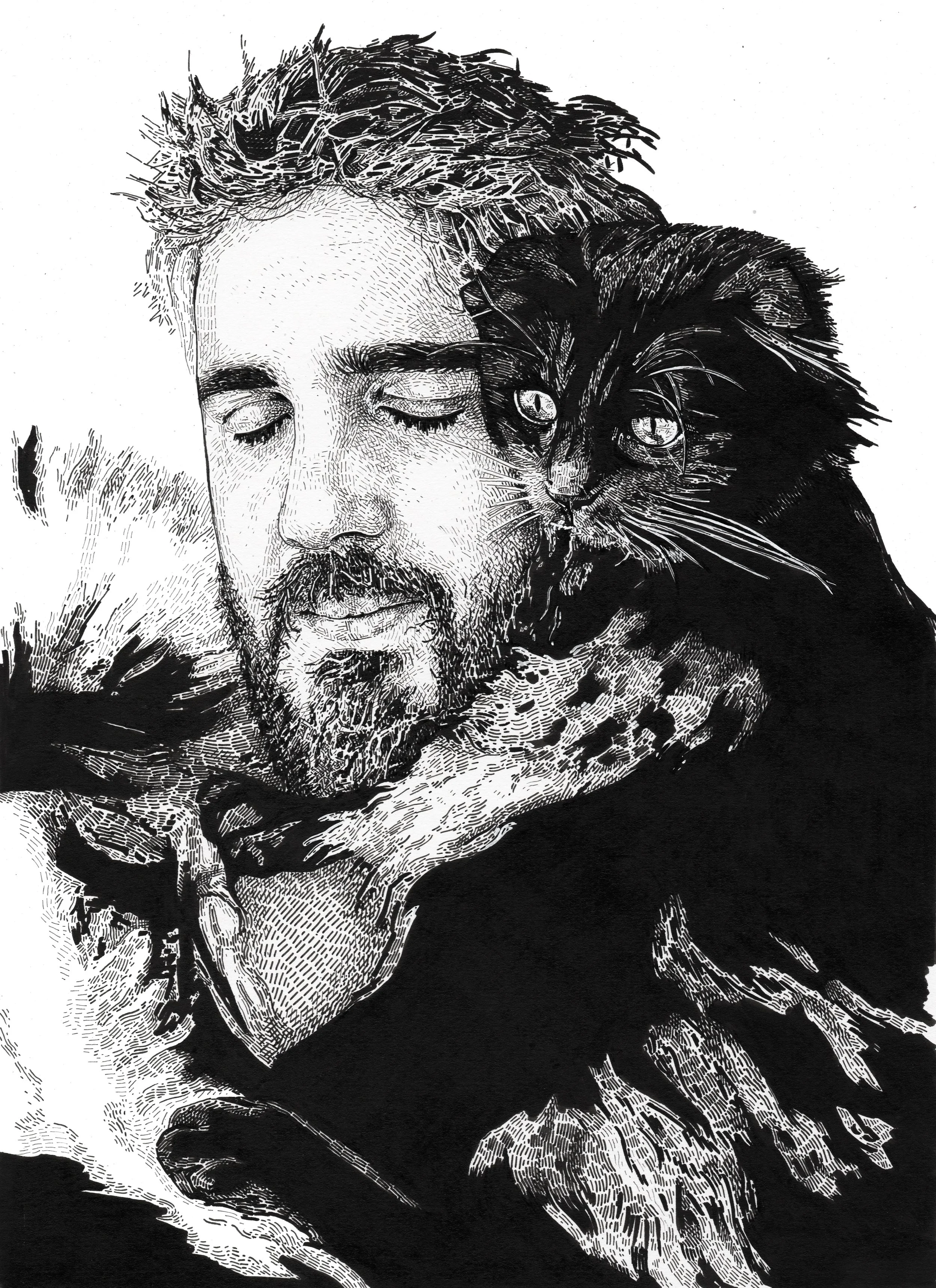 ‘André and Chami’ Ink on paper, 29,7x21cm, 2023.