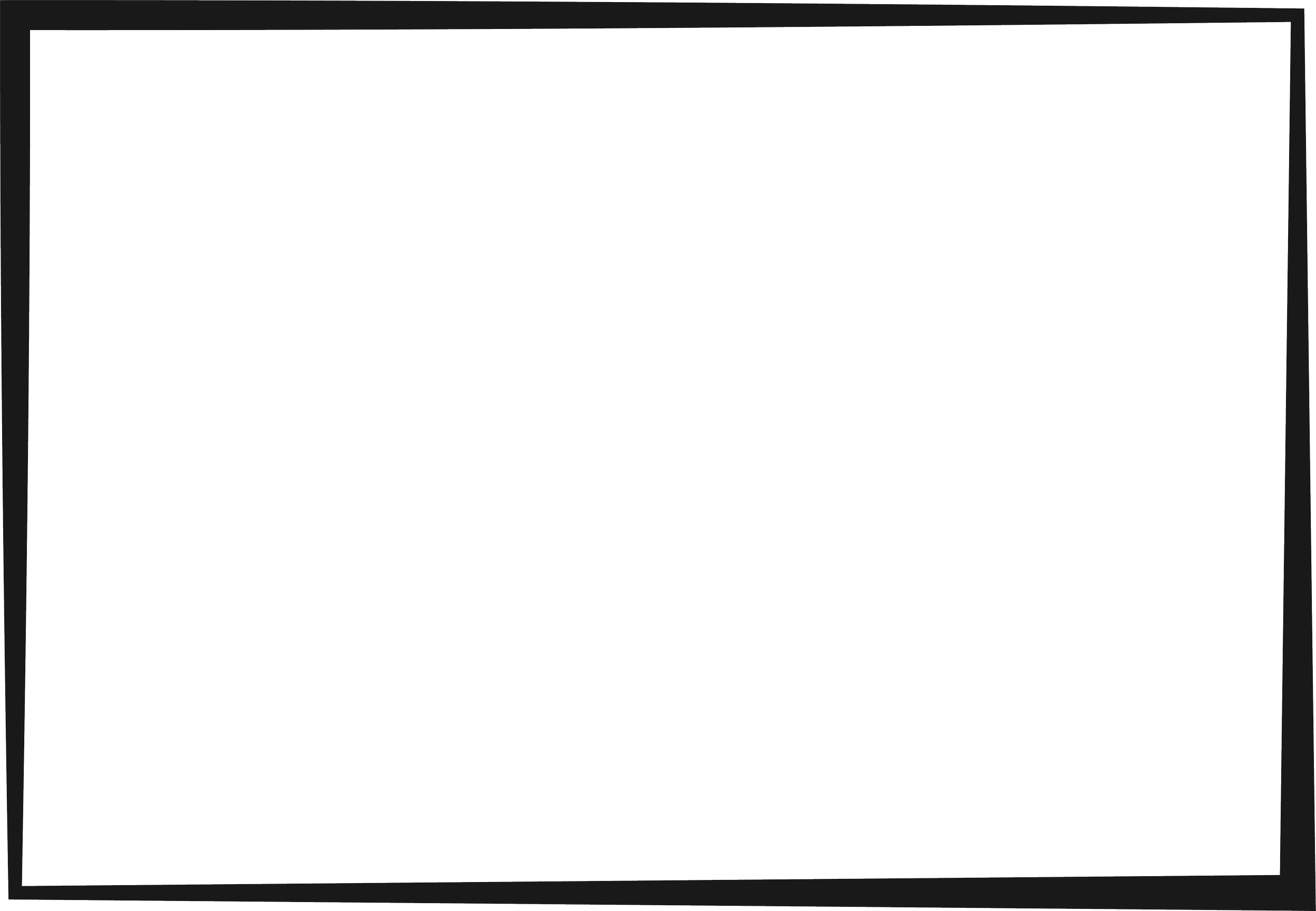 Black and white drawing of a computer screen with a gray screen and a black border surrounding it.