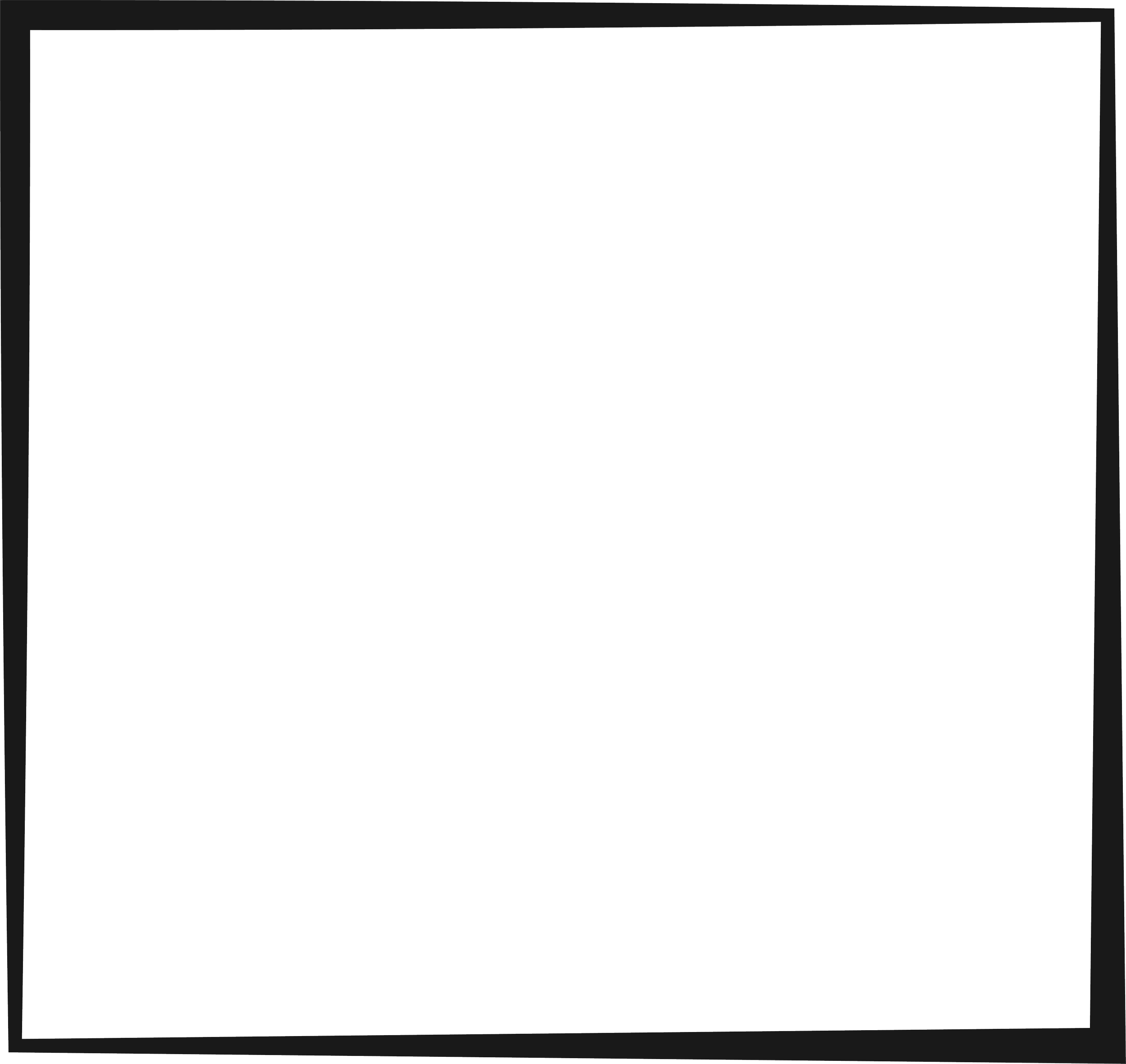 Black digital tablet with a blank white screen, placed on a white background.