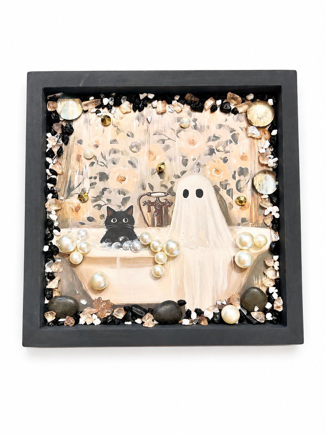 Ghost & Black Cat Crushed Glass Art Kit