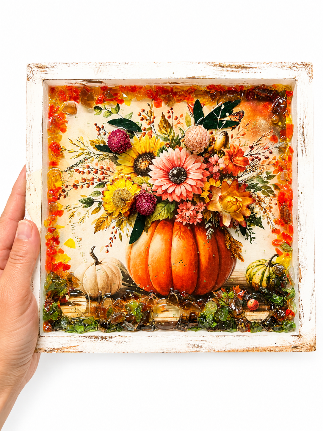 Pumpkin Crushed Glass & Resin Art Kit