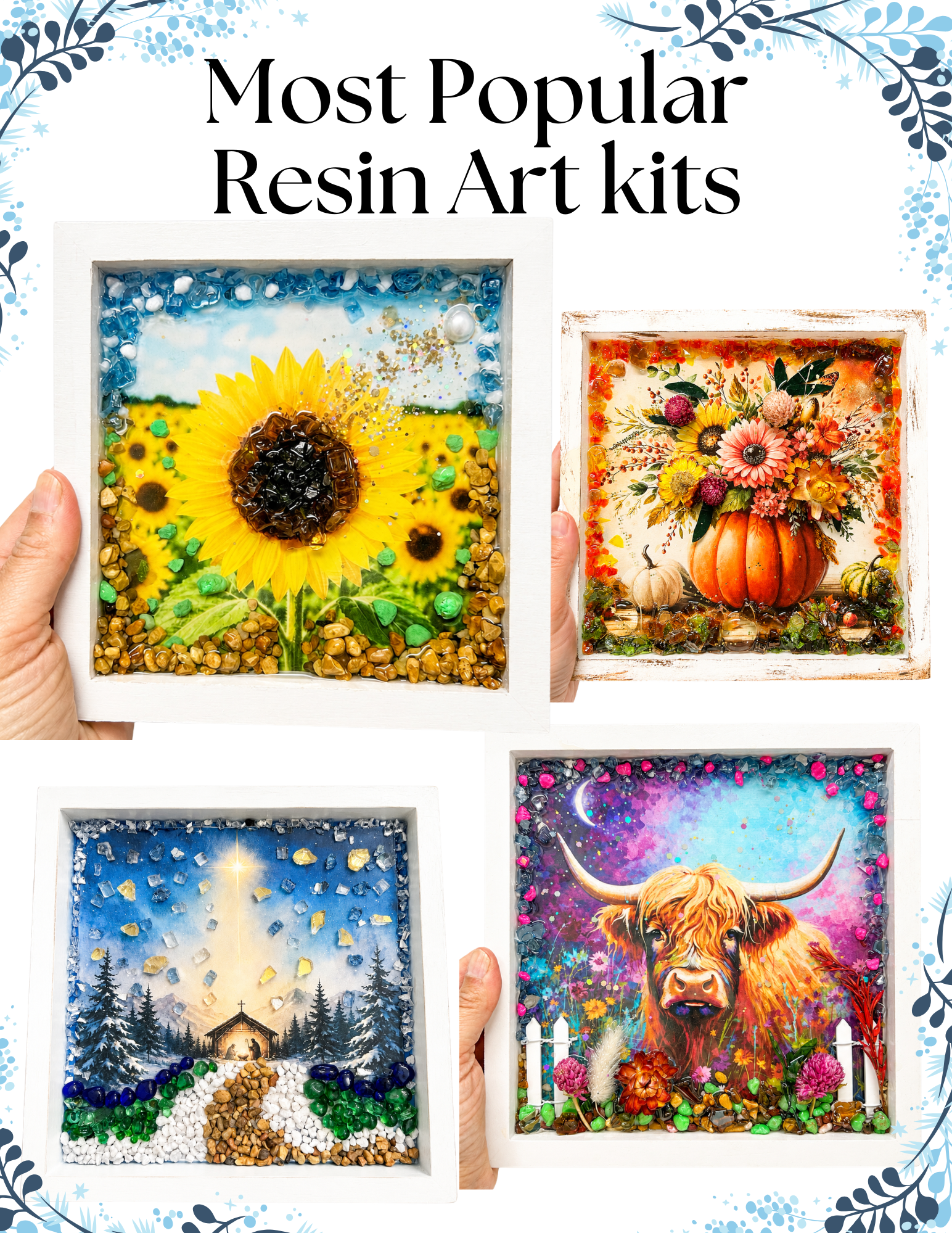 crushed glass kits, resin art kits, art kits for adults, craft gifts