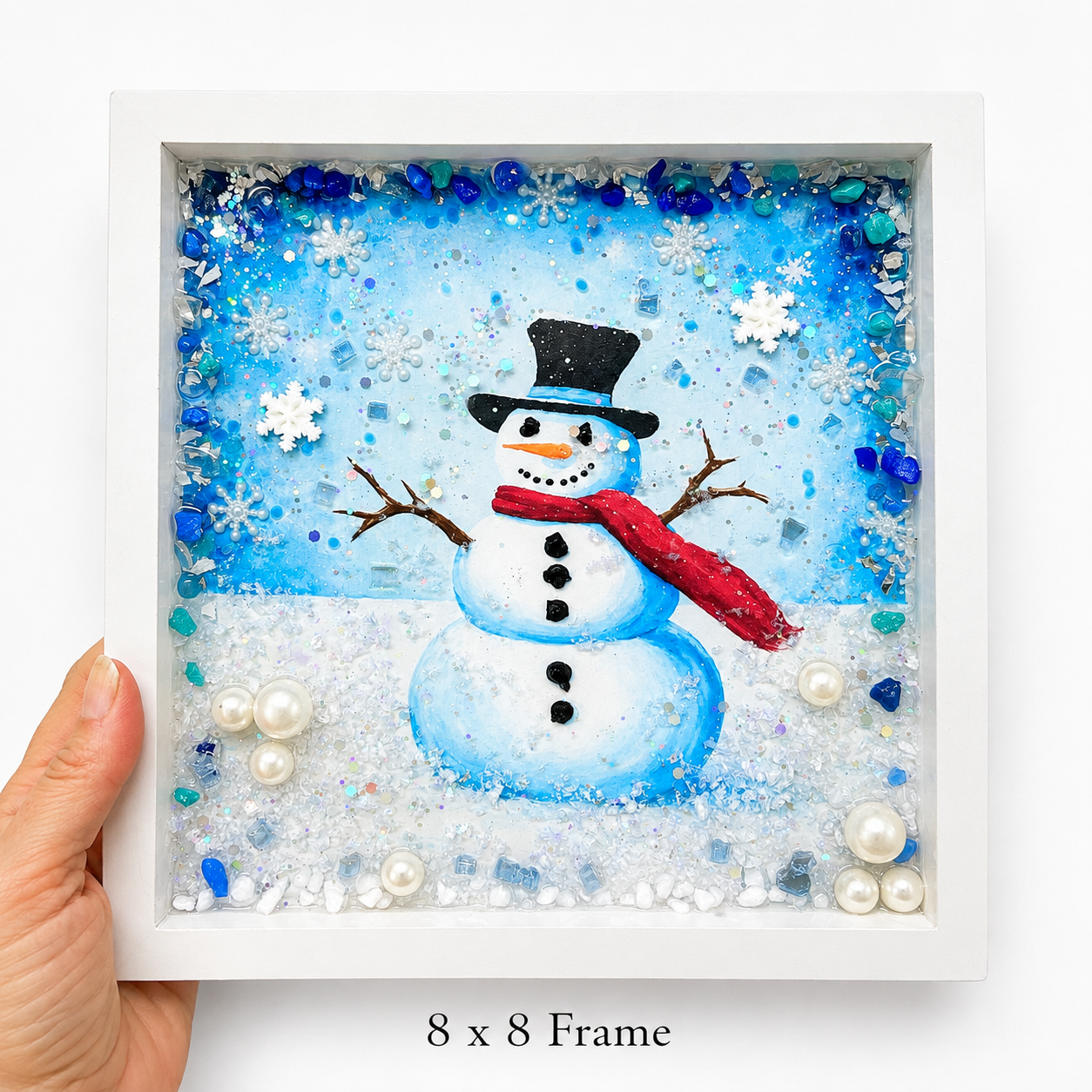 Snowman Crushed Glass Art Kit