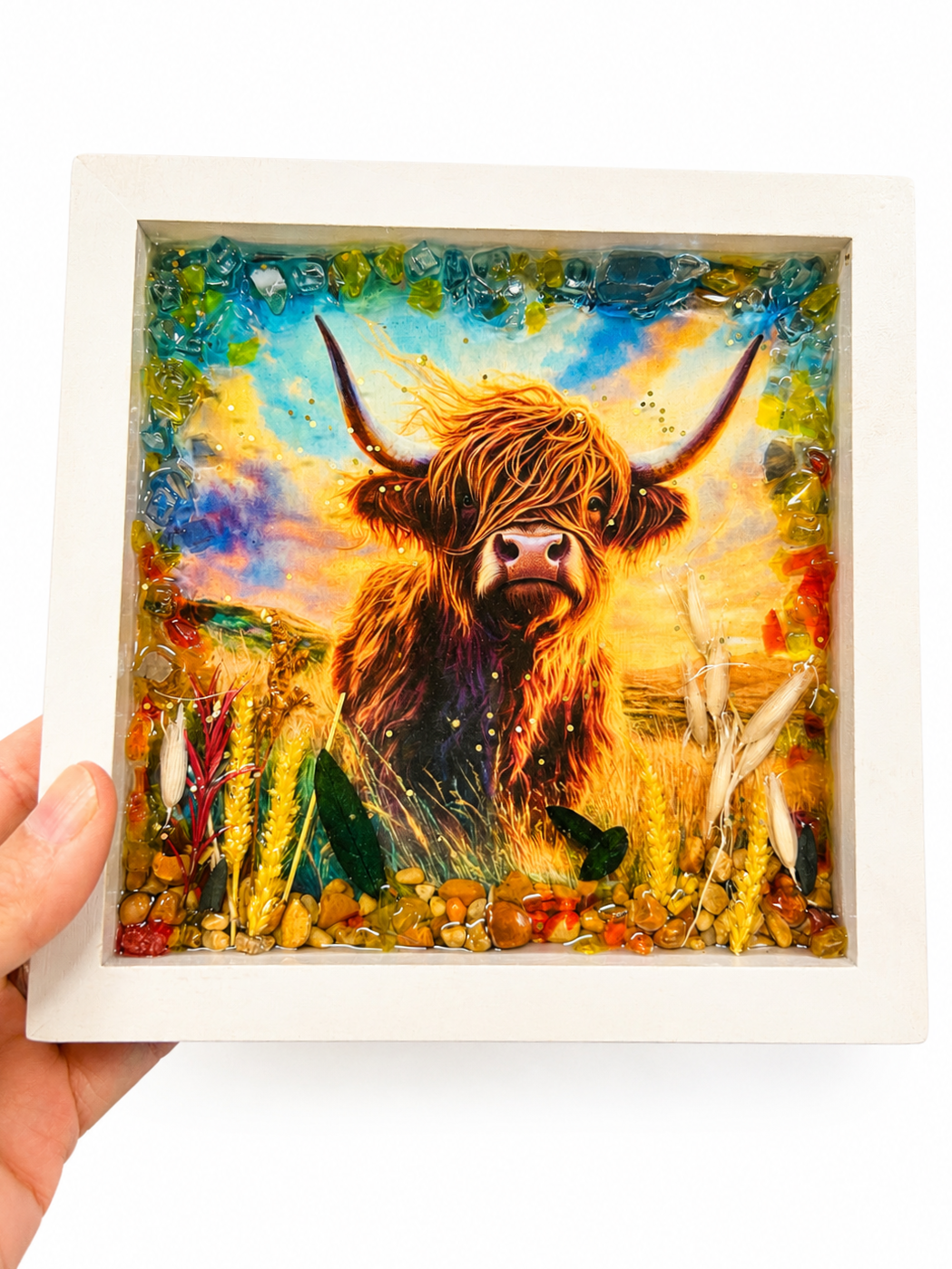 Woody's Highland Cow Crushed Glass Art Kit