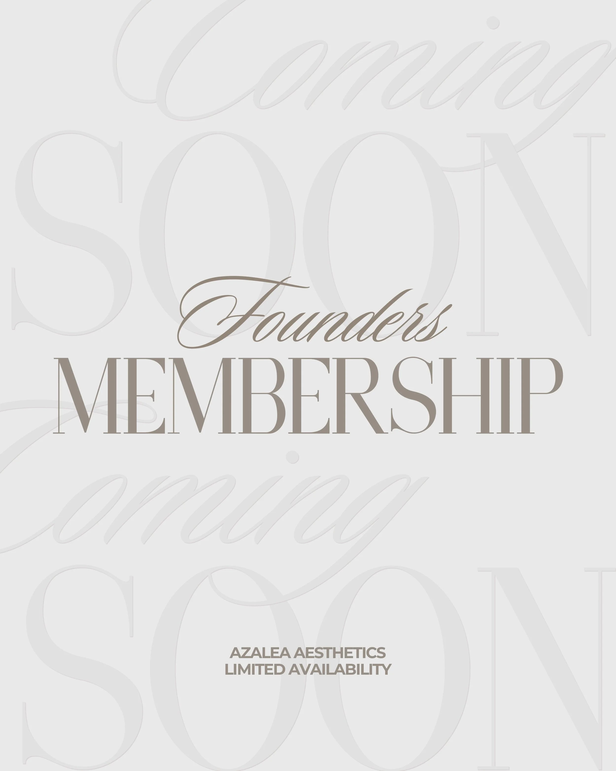 Founding memberships are coming soon. ✨

Be one of the first to experience Azalea Aesthetics with exclusive Founders Membership pricing and perks. Availability is extremely limited, and once these memberships are gone, they&rsquo;re gone.

This is yo