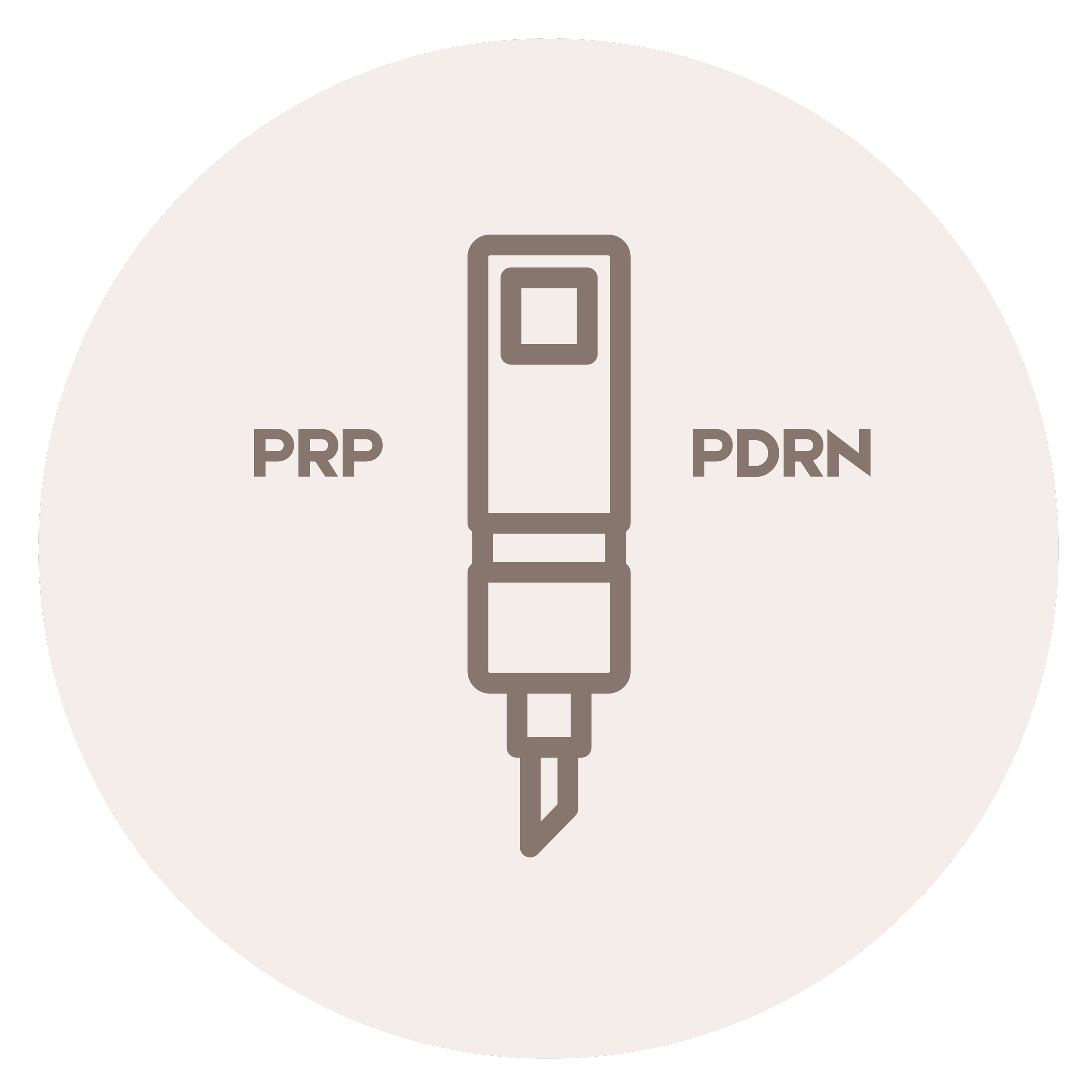 Graphic of USB connectors labeled PRP and PDRN on a circular background.