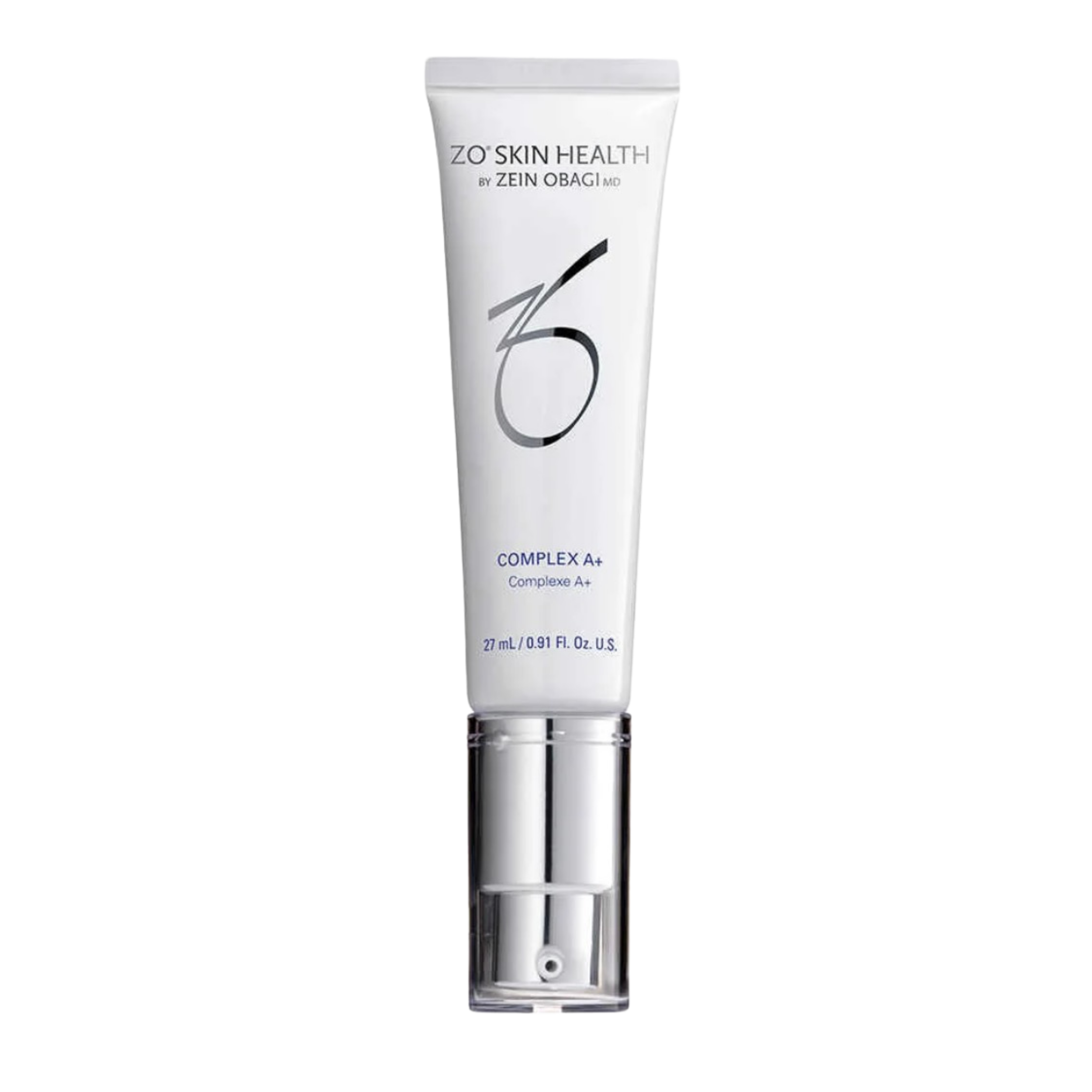 A tube of ZO Skin Health skincare product with white and gray packaging, labeled 'Complex A+' and containing 27 mL of product.