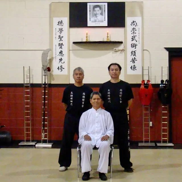 Sifus Tom Ng (center), Ben Ma (left), and Bill Gee (right).