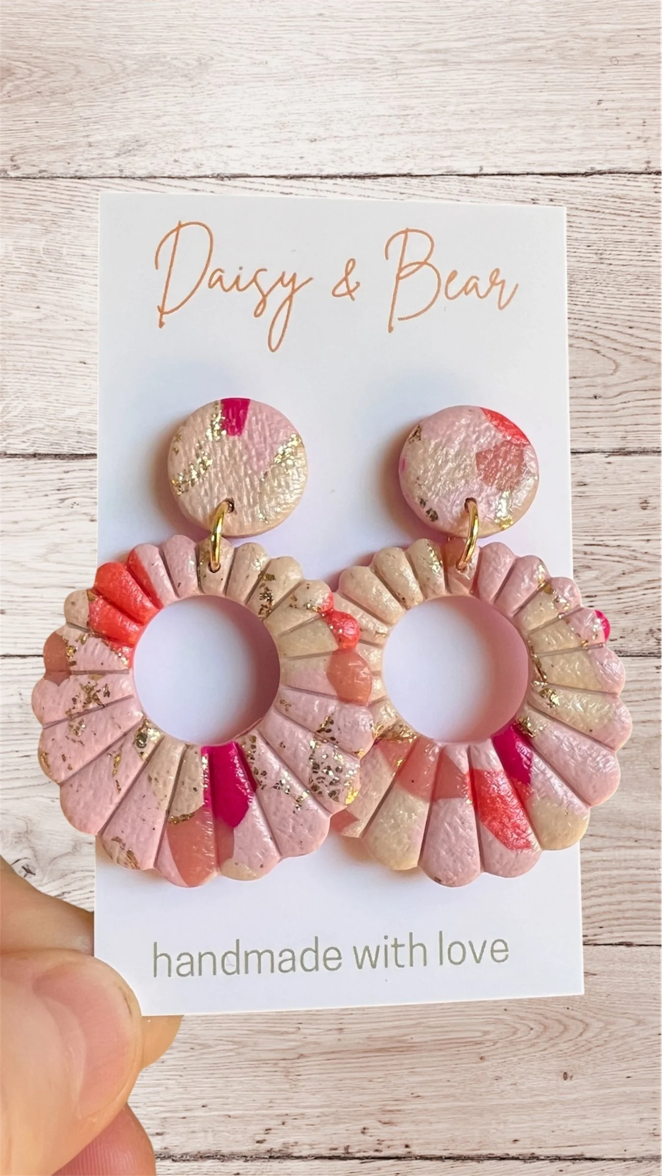 Dahlia Bloom Hoop Dangle Earrings
