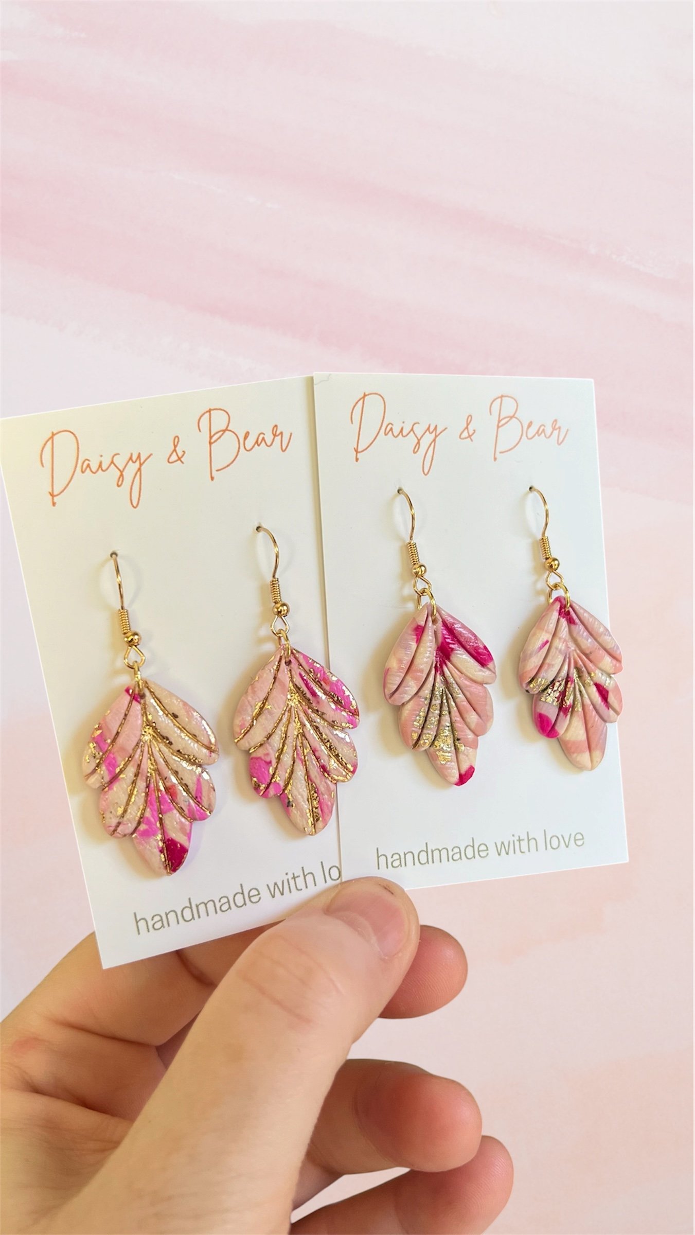 Fern Textured Leaf Dangle Earrings