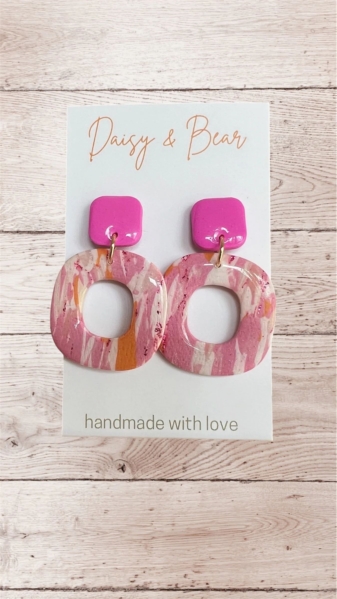 Rosy Marbled Earrings