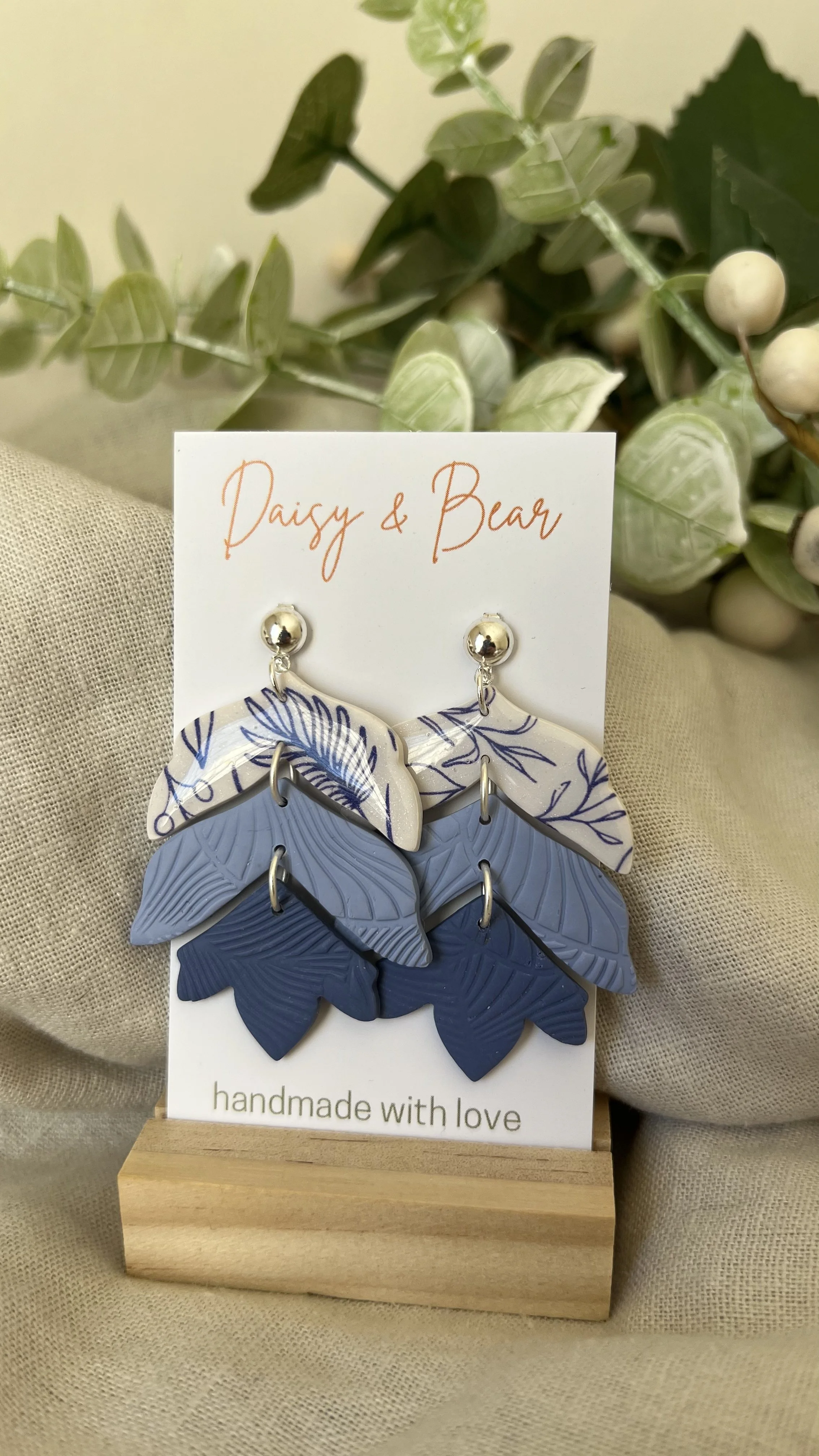 Canopy Layered Leaf Dangle Earrings