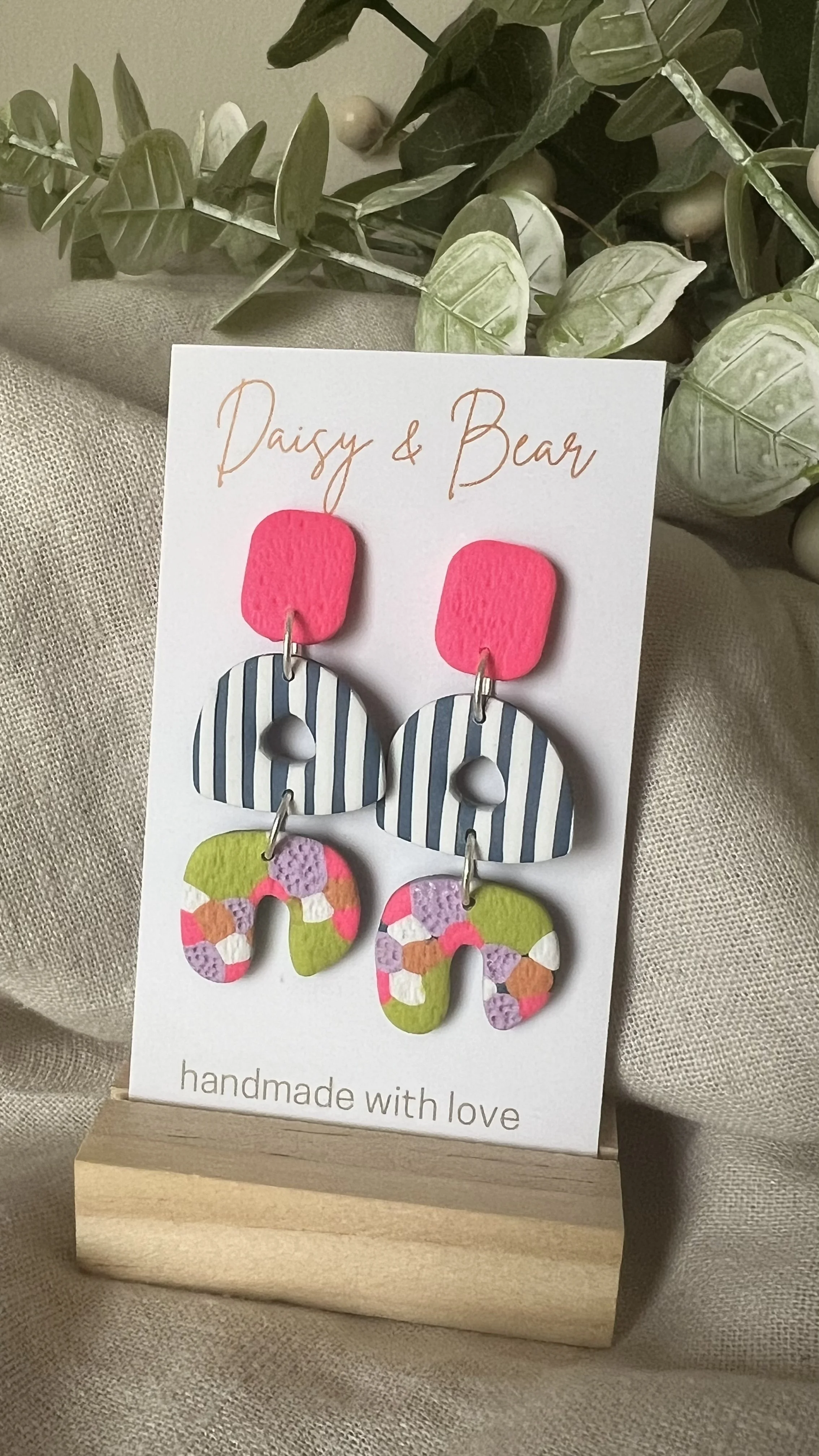 Pink Carnival Drop Dangle Earrings