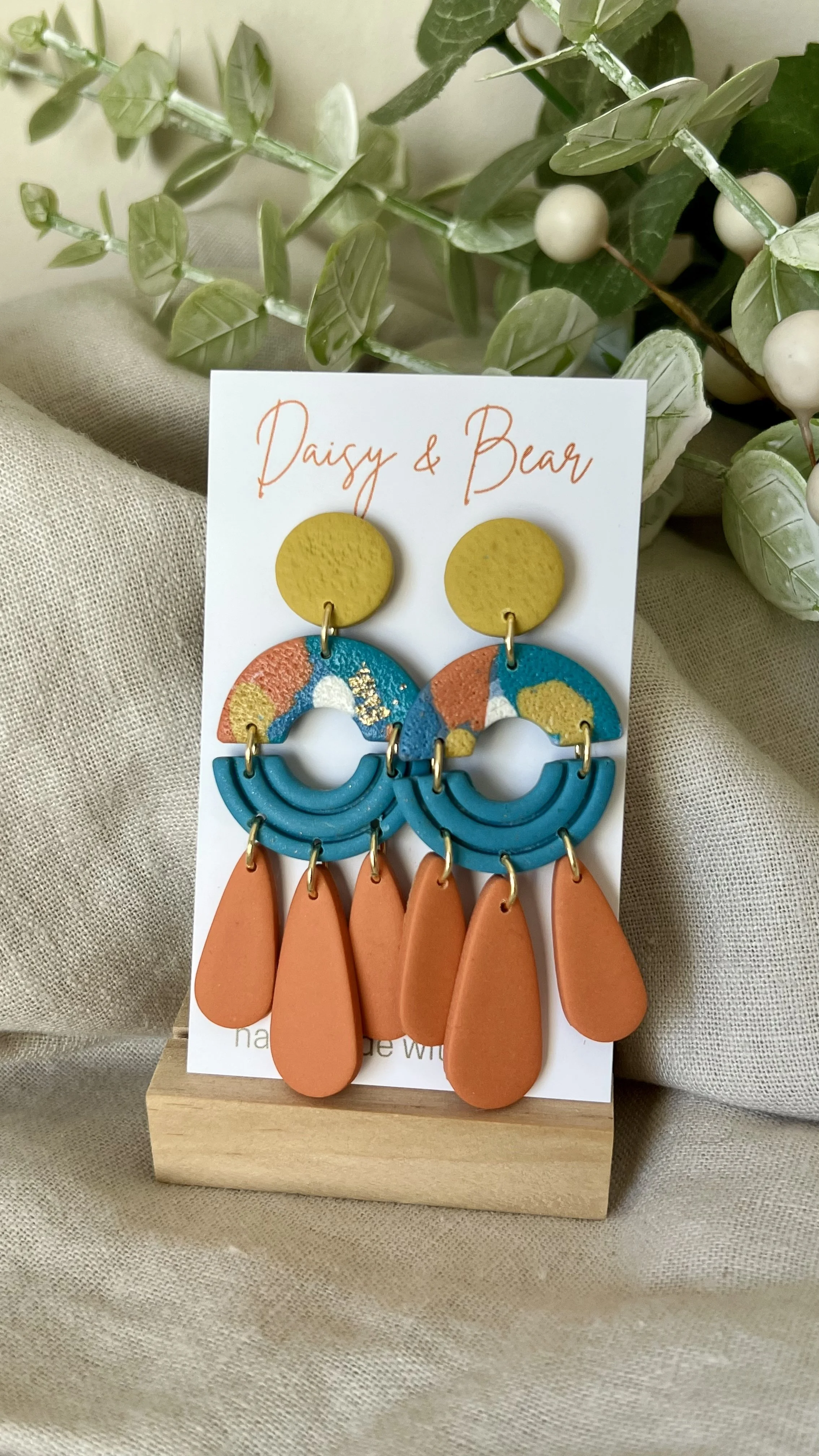 Retro Rainbow Statement Earrings