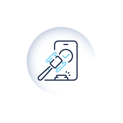 Illustration of a syringe injecting a vaccine into a smartphone, symbolizing digital health or vaccination app.