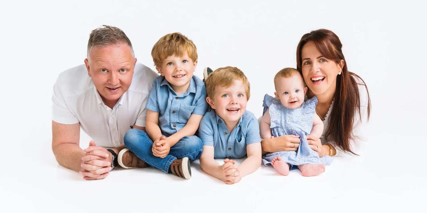 Family of five photographed at the studio in Lisburn