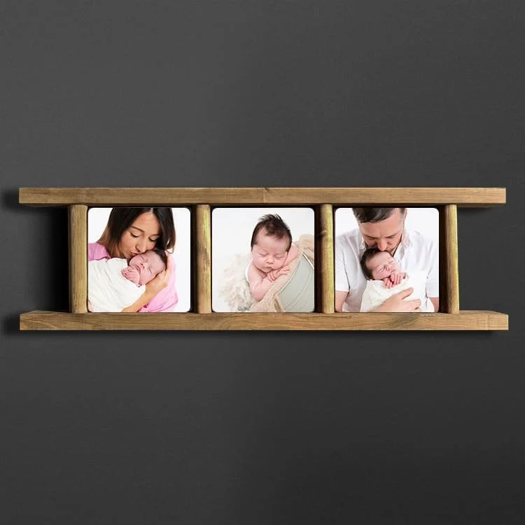 Ladder wall art with three portrait blocks