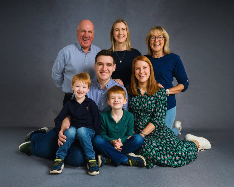 Three generations of one family together in the studio