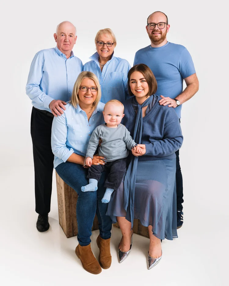 Three generations of one family together in the Lisburn studio