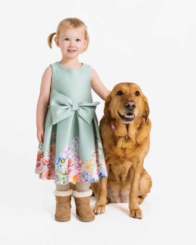 Family portrait with the family dog