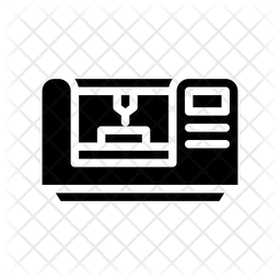 Black icon of a laser engraving machine.