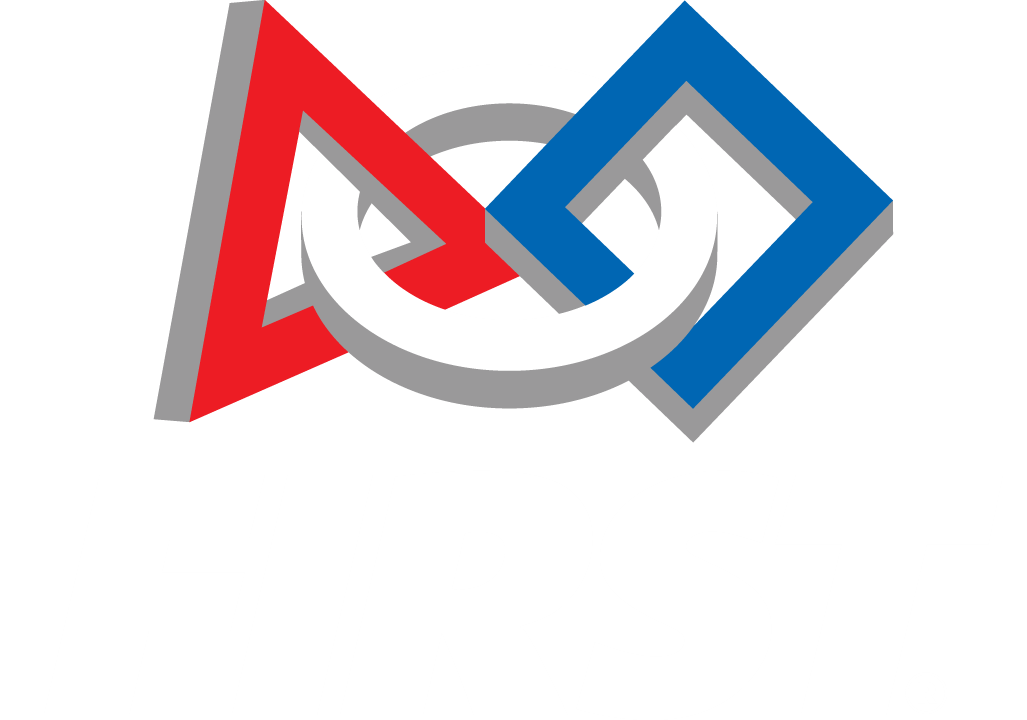 Logo for FIRST Robotics Competition with geometric shapes in red, blue, and gray.