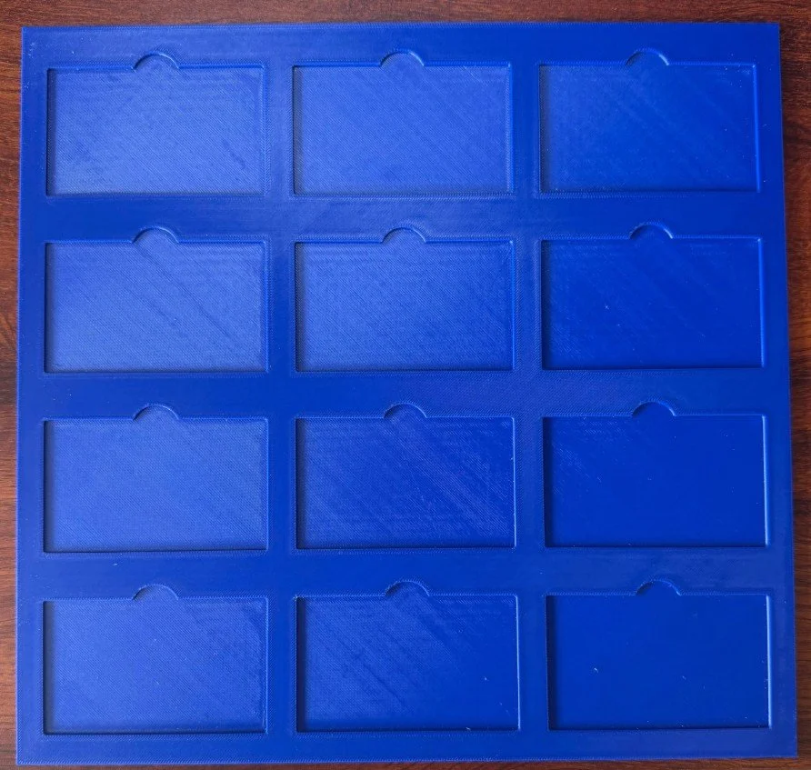 3D printed template for engraving stainless steel tags.