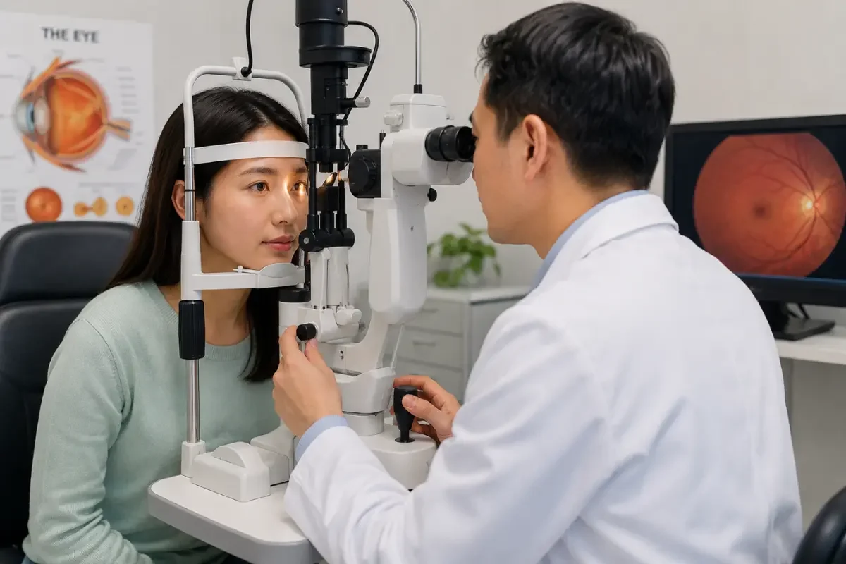 Ophthalmologist eye examination