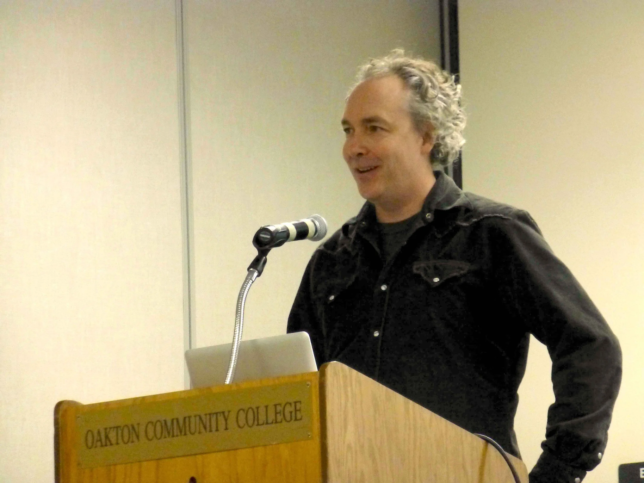 Nicolas Lampert presenting at Creating Justice