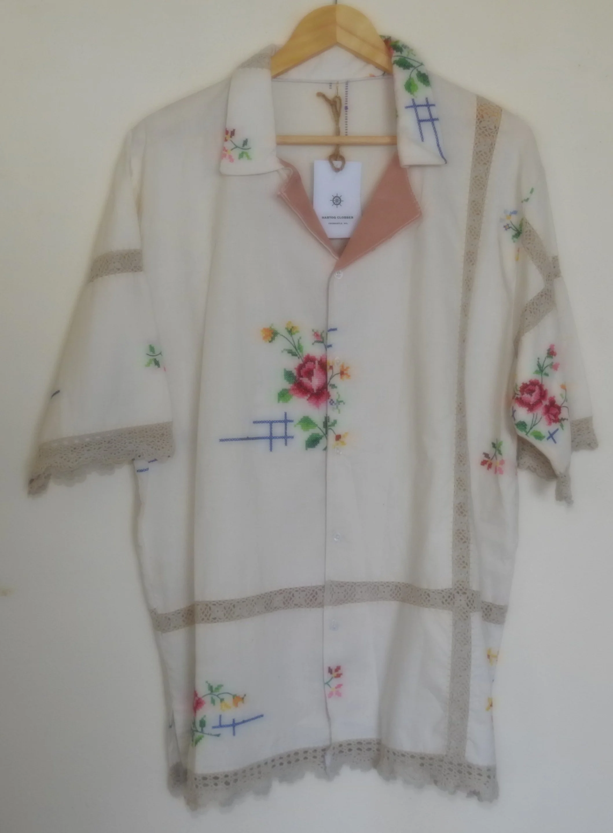 Handmade Vintage Tablecloth Party Shirt
