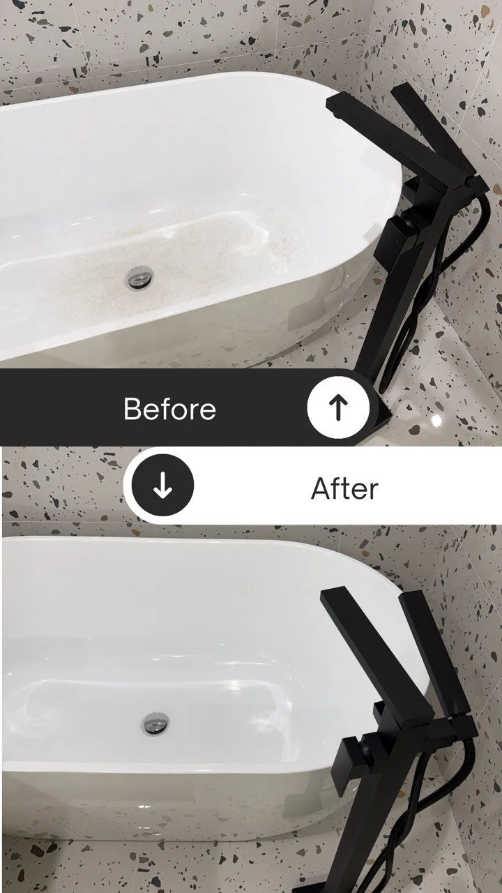 Residential bathtub deep clean results by local Edmonton cleaning company