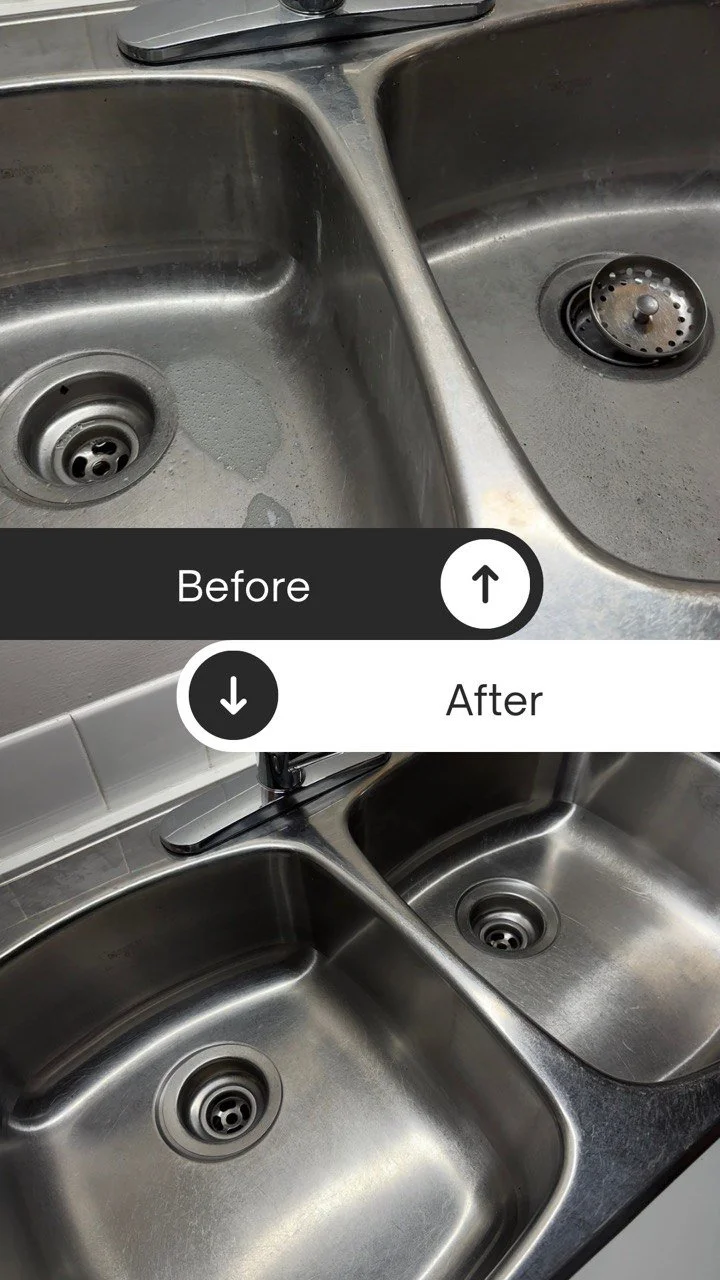 Before and after kitchen sink stain removal transformation in Edmonton AB