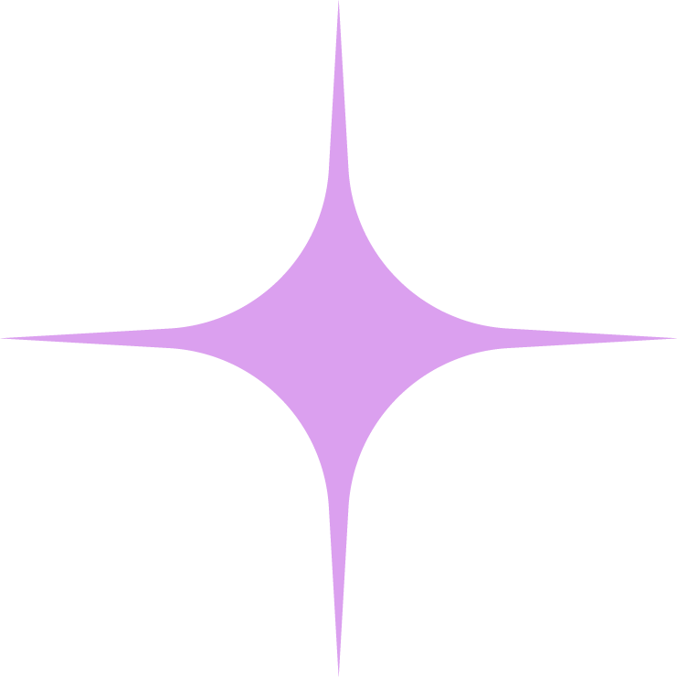 A purple star-shaped symbol with four points on a black background.