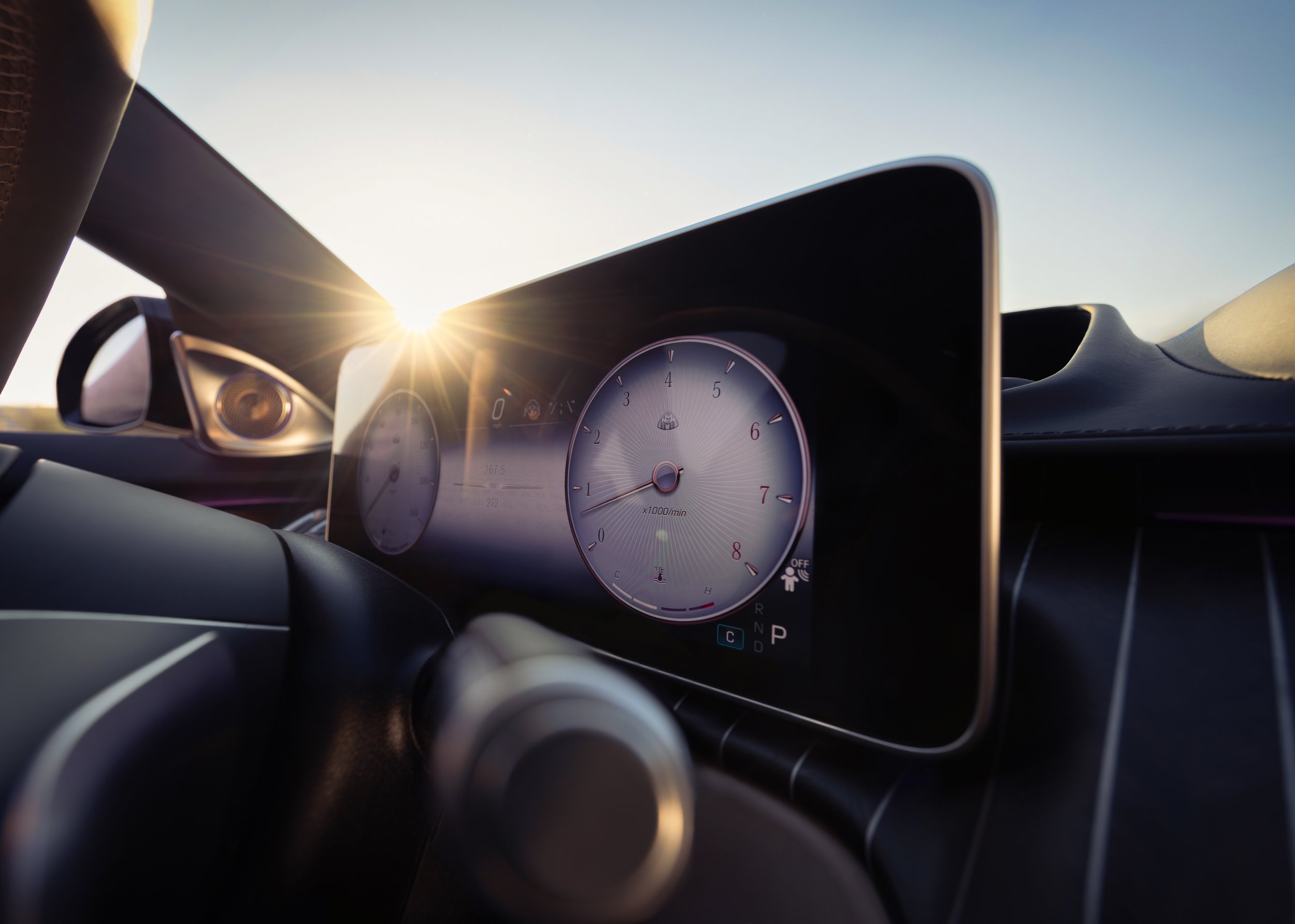 Mercedes-Maybach interior detail featuring the digital instrument display and premium cabin technology